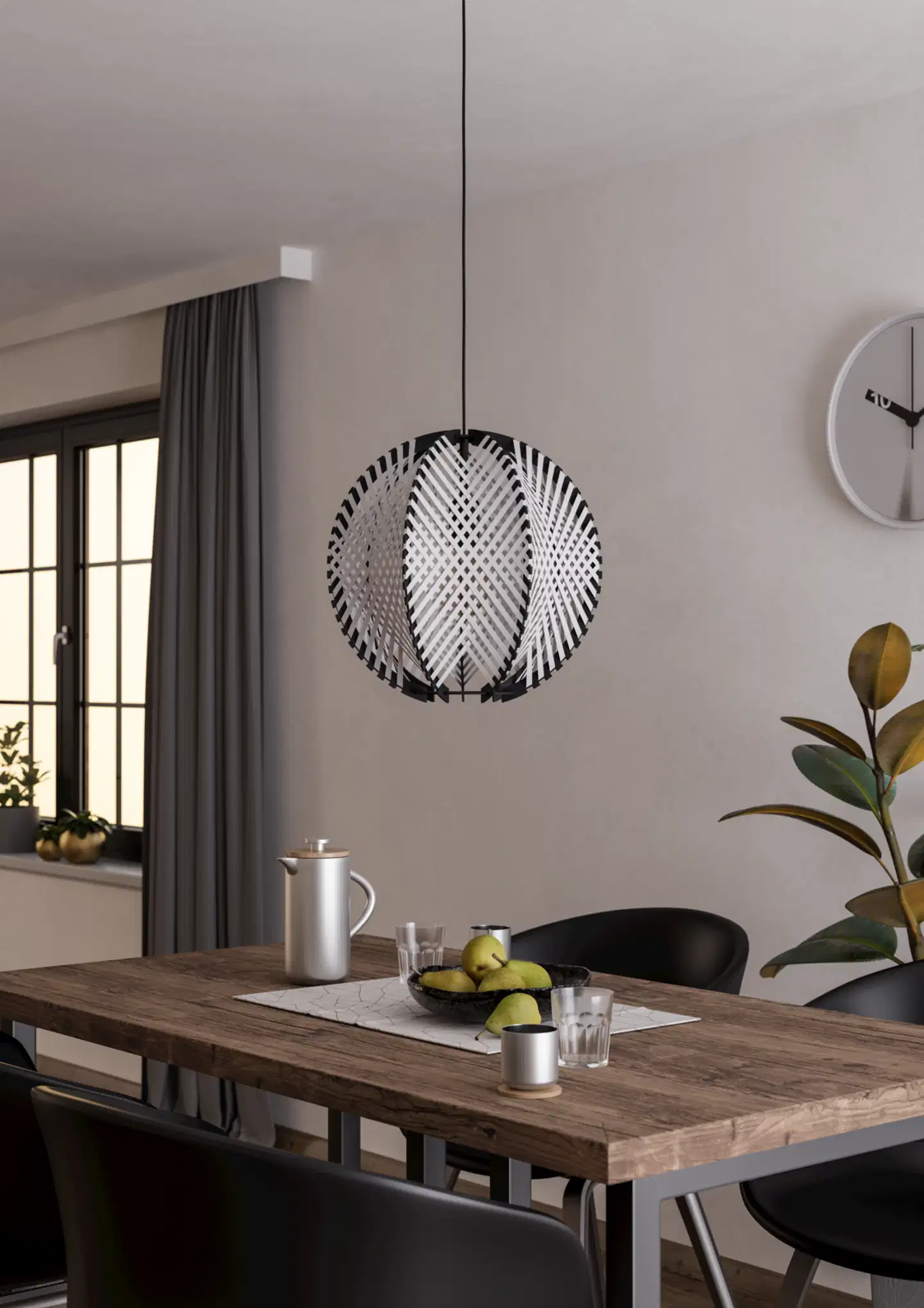 EGLO riippuvalaisin Waverton E27 40 cm musta/valkoinen - 5