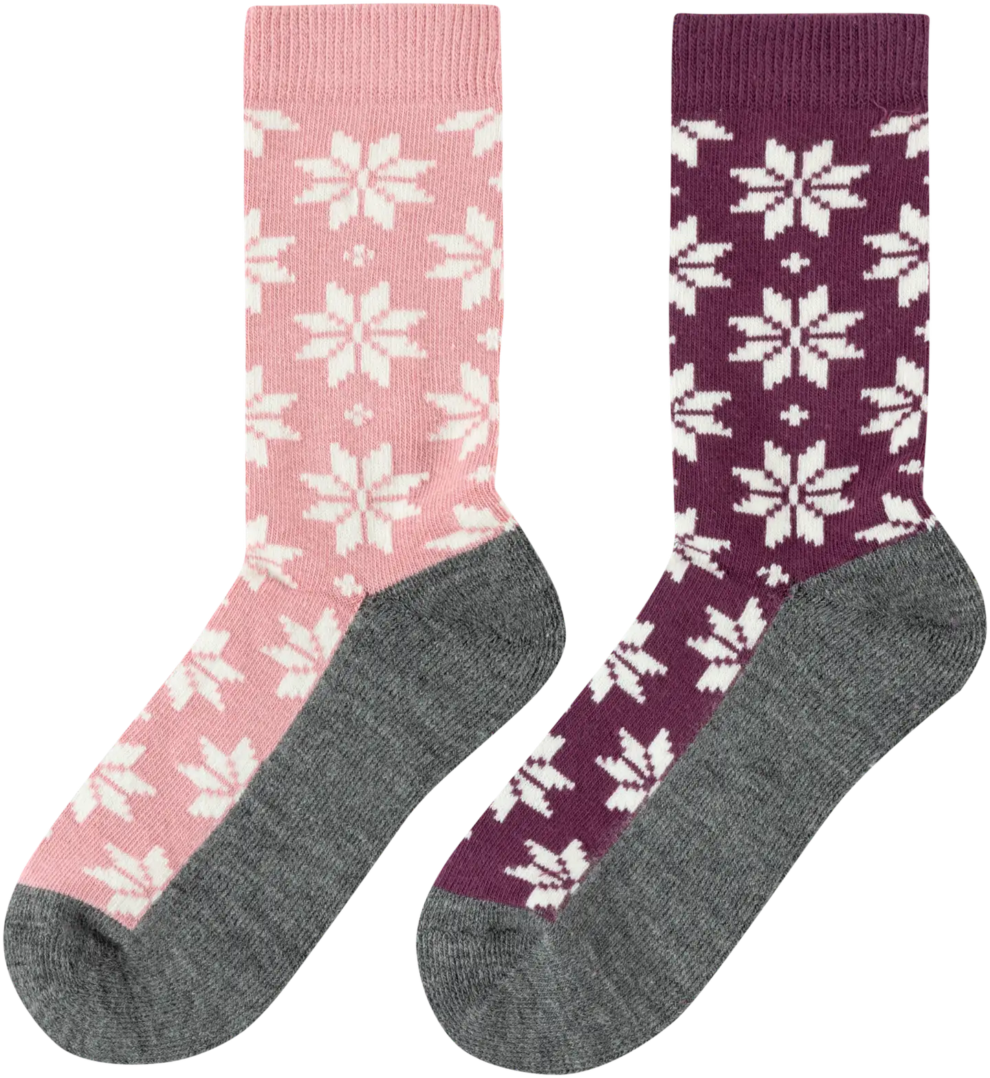 House naisten villapohjasukat 214H322420 2-pack - PINK/GREY - 1