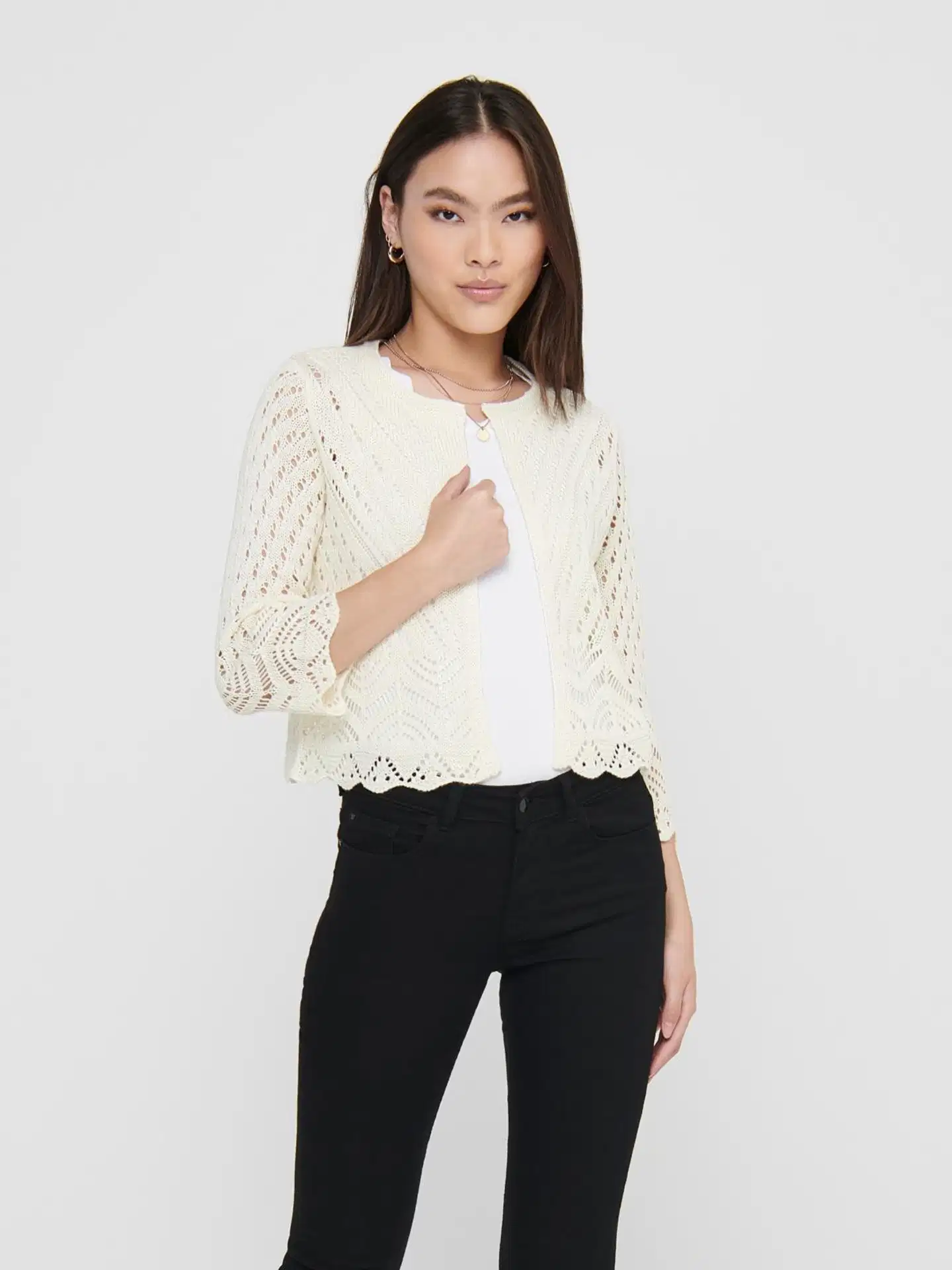 JDY naisten neulebolero Jdysun - Eggnog - 3