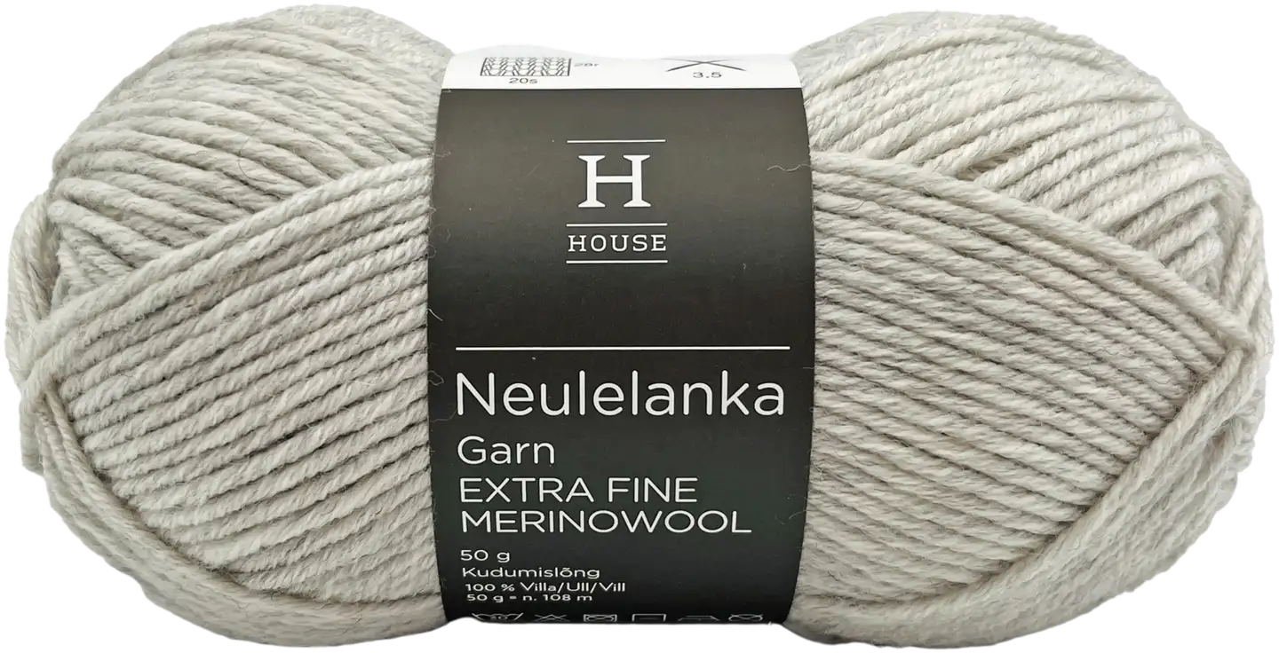 House neulelanka merinovilla 311120 50 g Light Grey Melange 23740