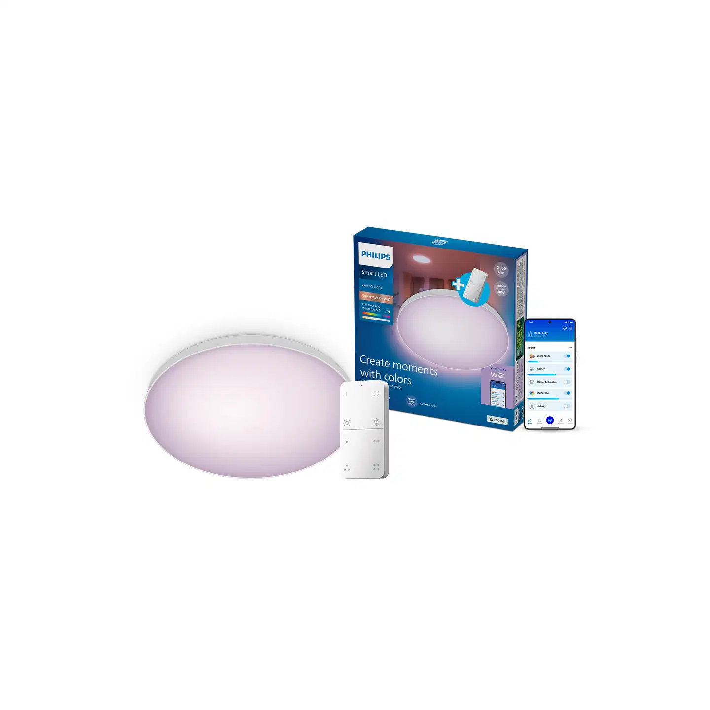Philips Smart Lighting kattovalaisin pyöreä 18W RGB +  valkoinen säädettävä kaukosäätimellä - 3