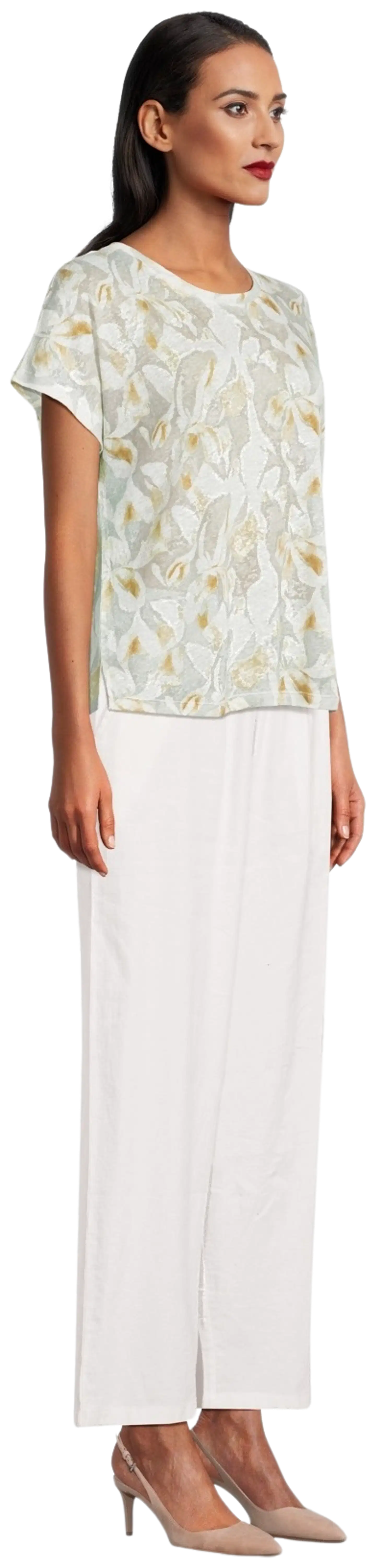 London Fog naisten pellavasekoitehousut 222L261710 - Cloud dancer - 4