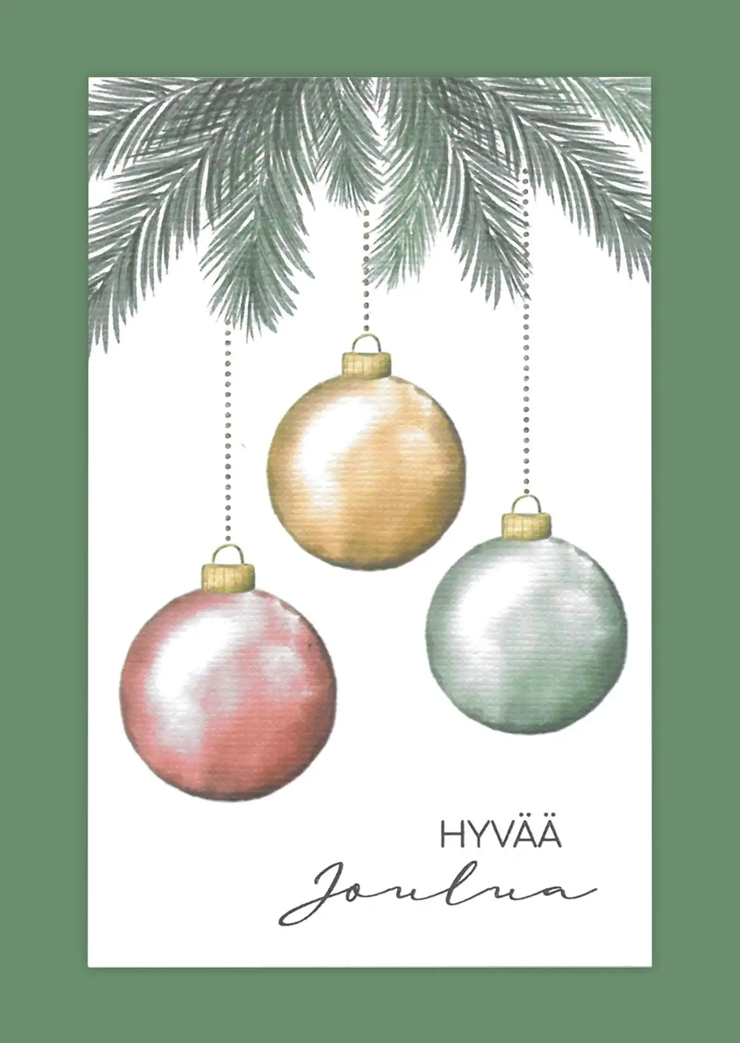 J.K. Primeco korttikuva Lumo Joulupallo ja teksti 5kpl - 2
