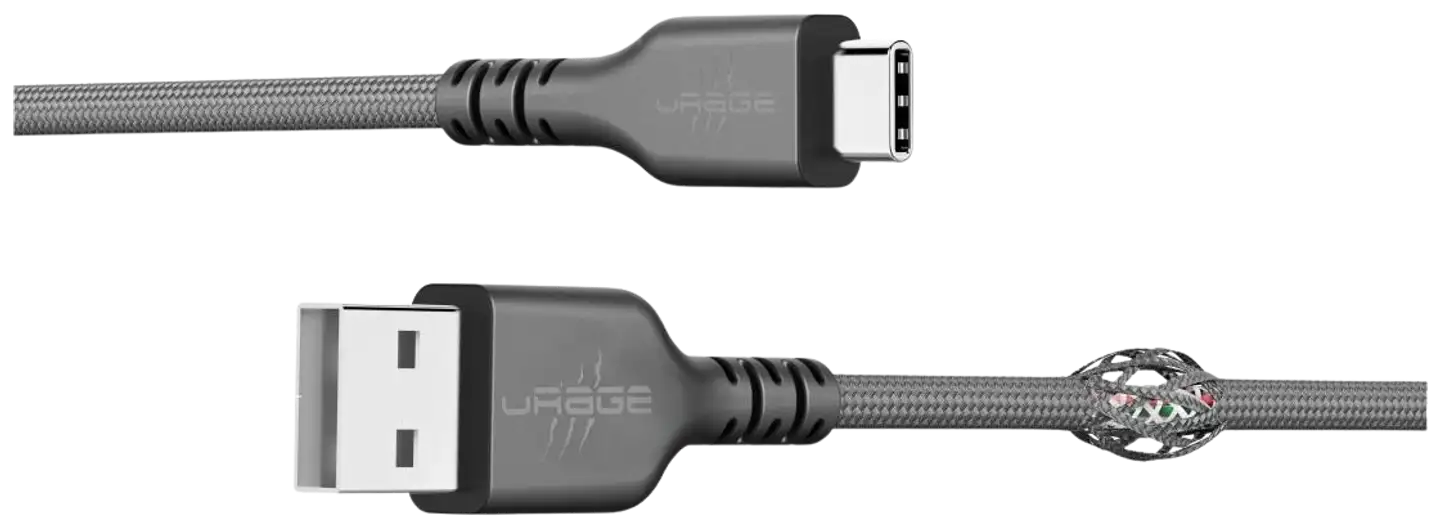 uRage USB-kaapeli, uFlex, USB-A plug - USB-C plug, mesh, 2.2 m - 2