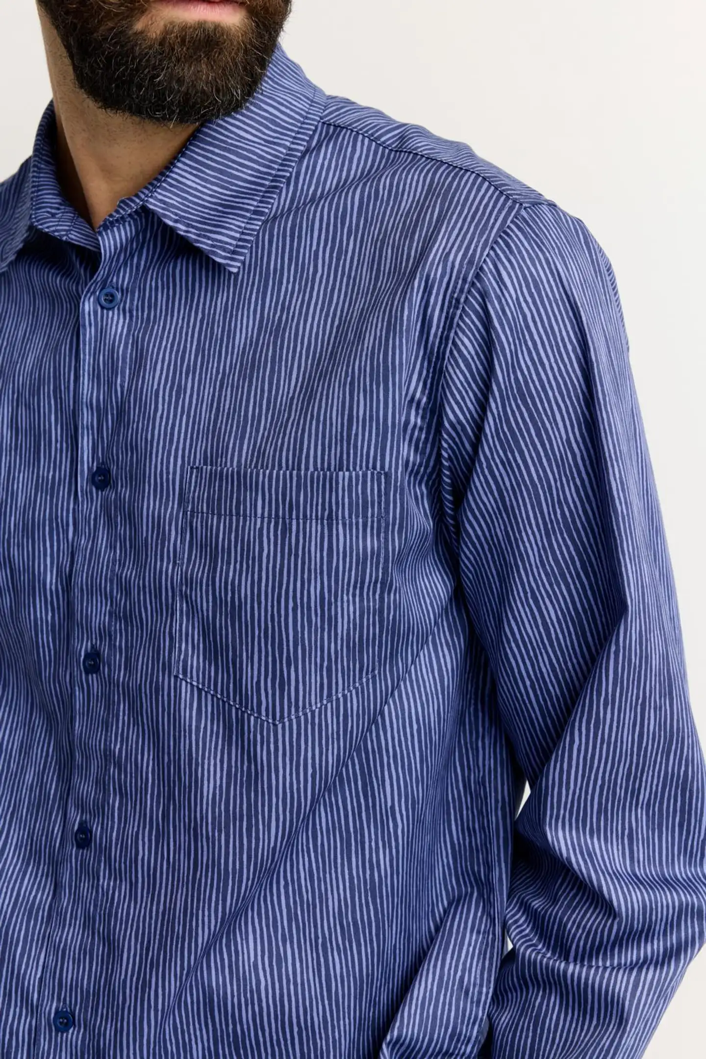 Finlayson miesten kauluspaita Tiuhta - Blue-white stripe - 7