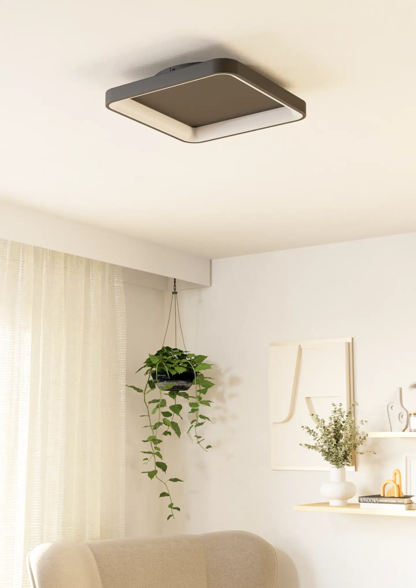 EGLO kattovalaisin Loretello LED 12W 35x35 cm musta/valkoinen - 10