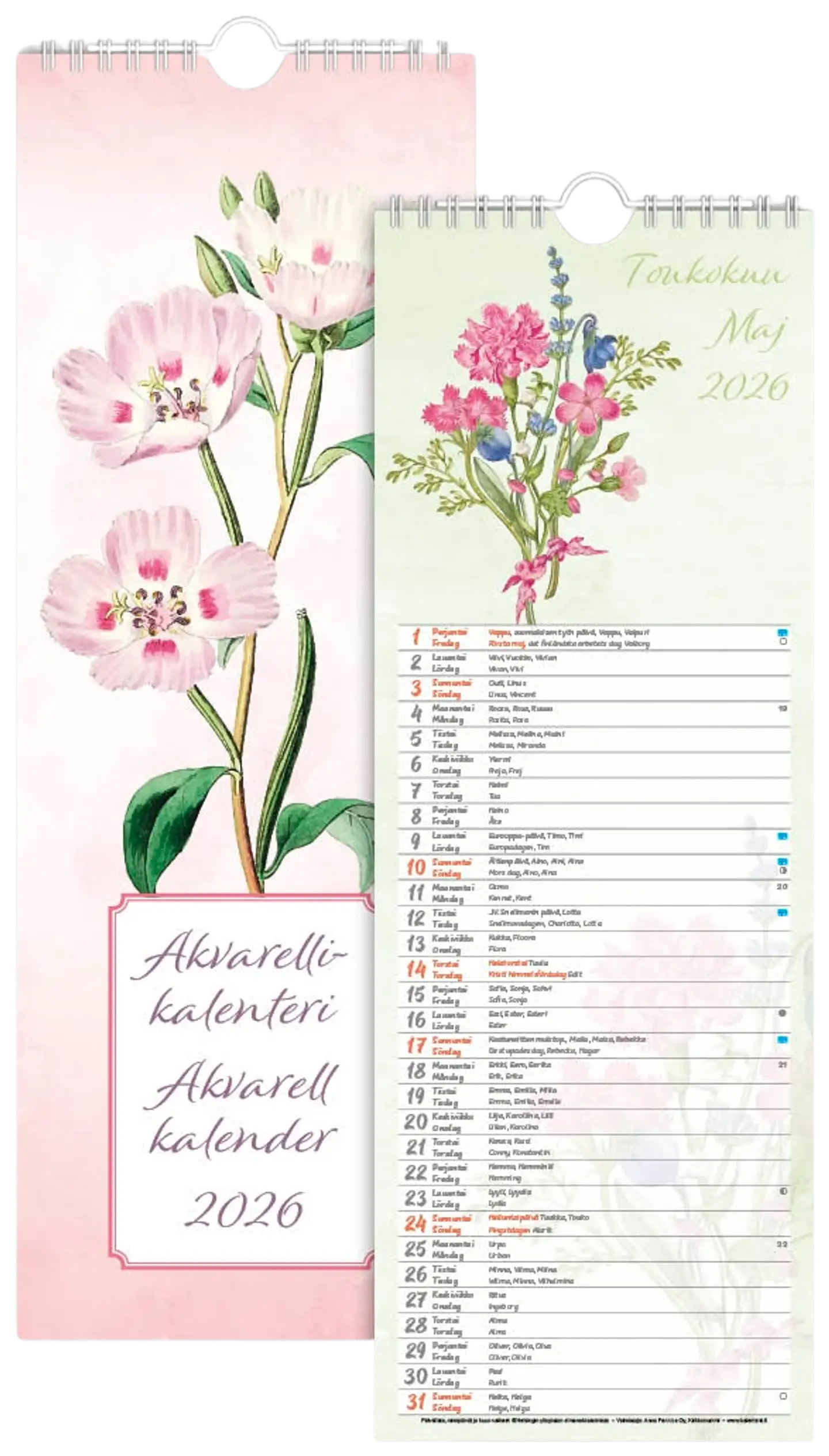 Akvarellikalenteri 2026