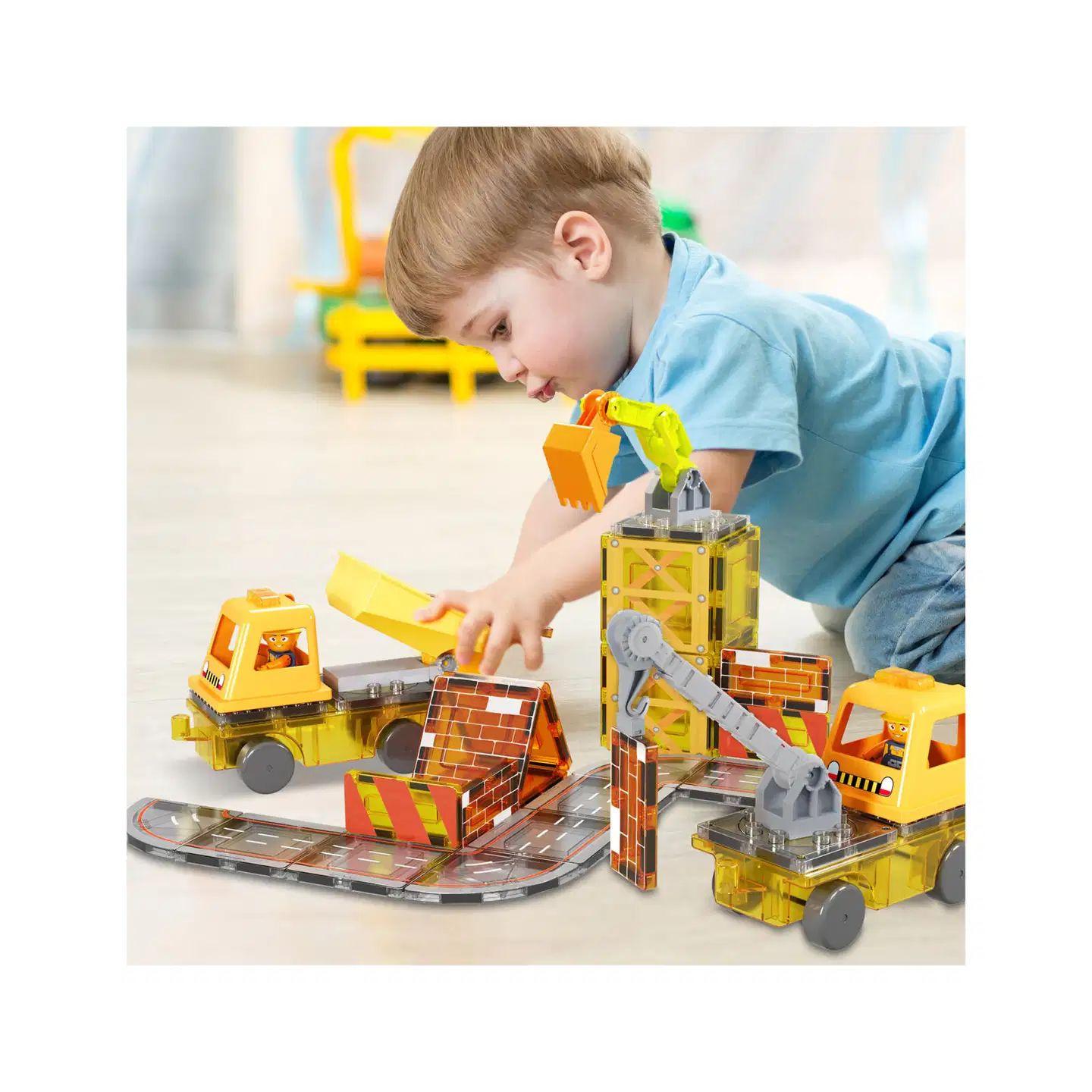 PicassoTiles magneettinen rakennussarja 5in1 työmaa 50 osaa - 8