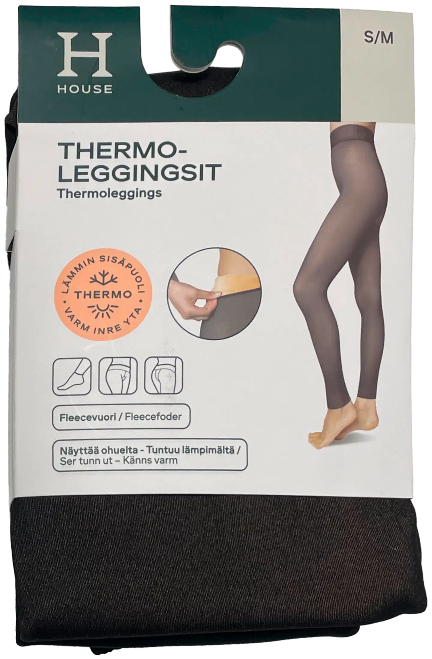 House naisten thermoleggingsit fleece 111-1LX02L - Black