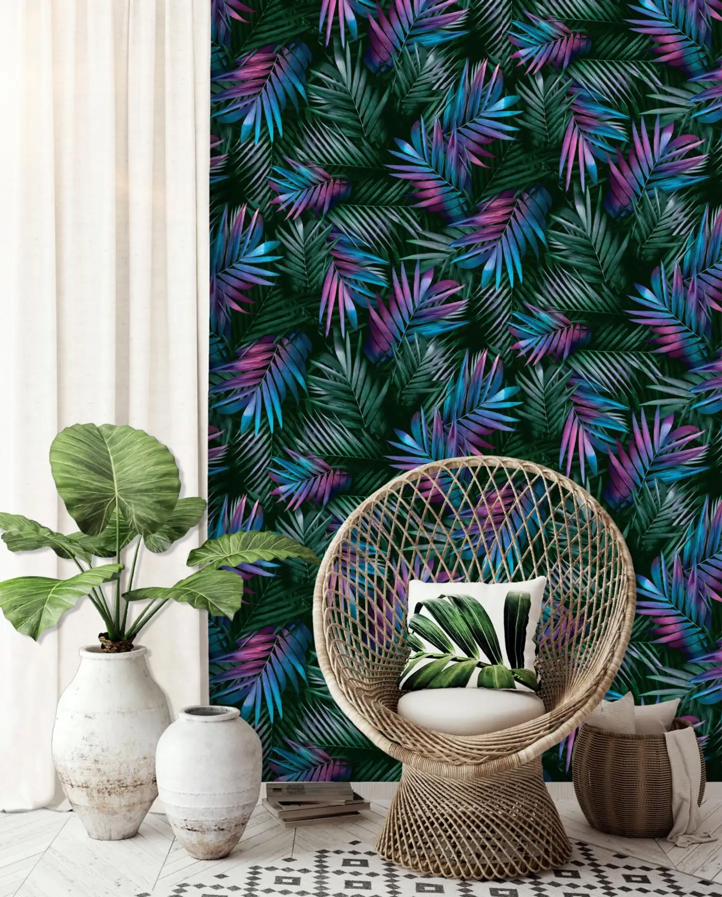 Ugepa kuitutapetti Midnight Jungle 576506 0,53m x 10,05m - 2