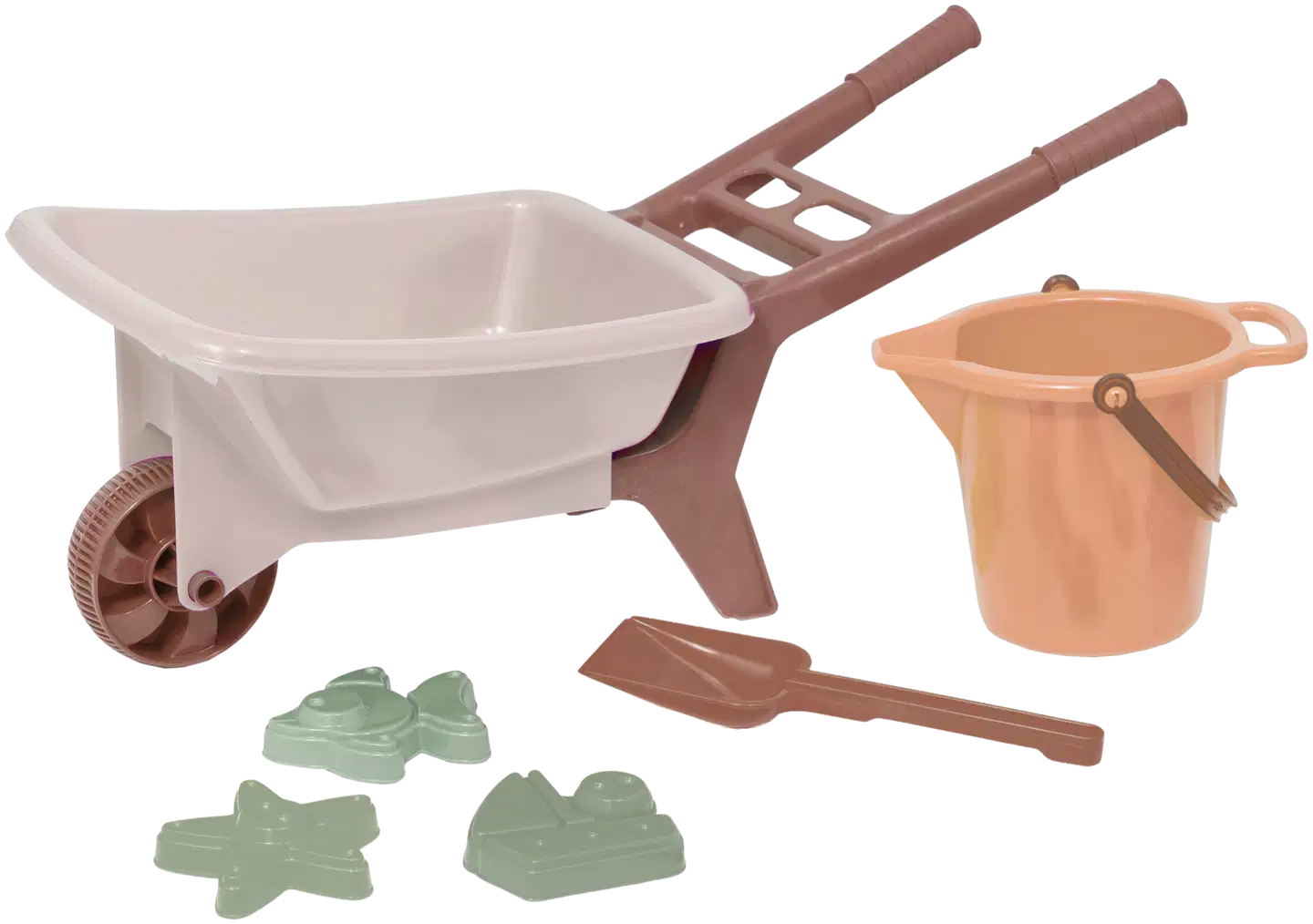 Plasto kottikärrysetti, 6 osaa, "soft neutrals"