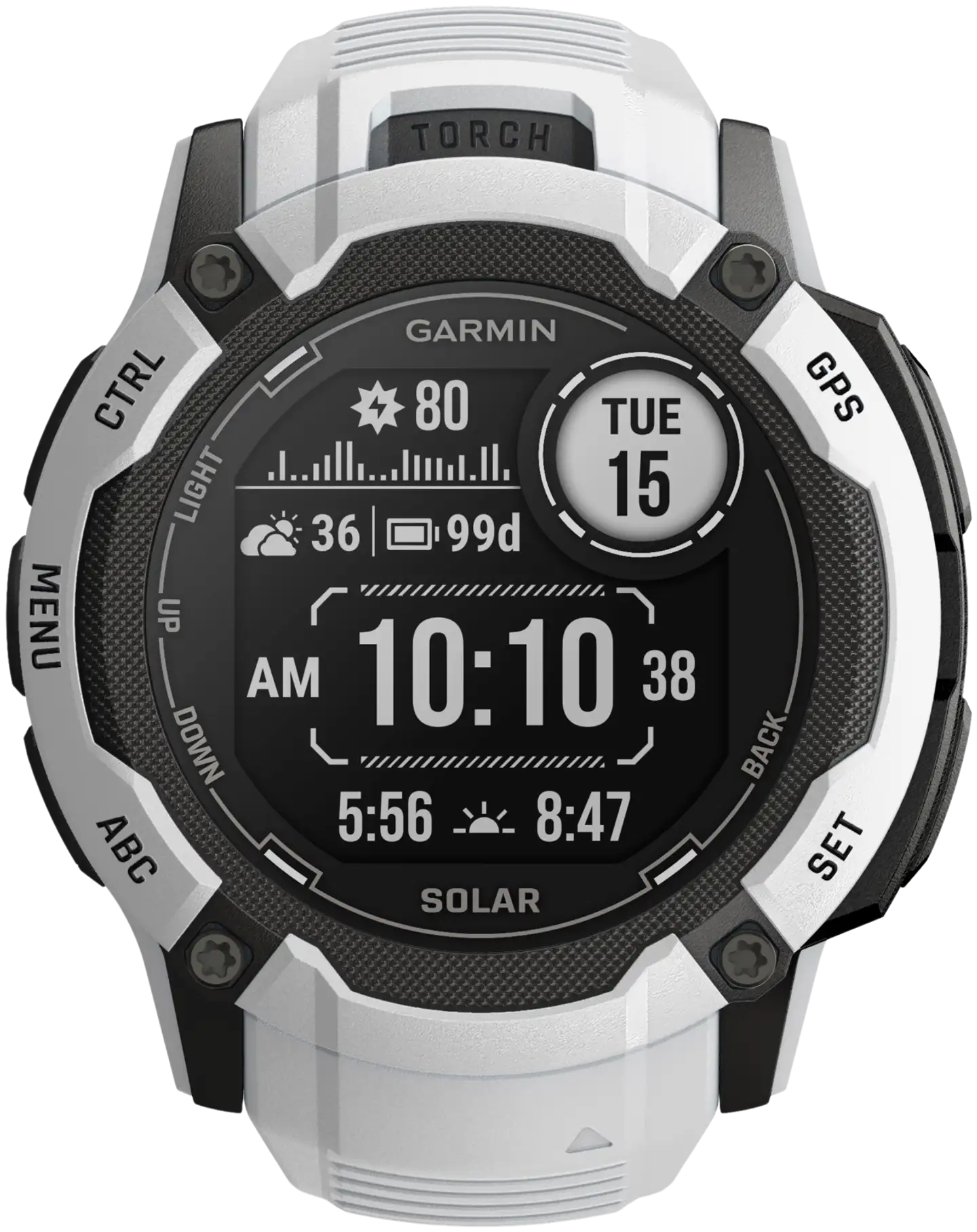 Garmin Instinct 2X Solar luonnonvalkoinen GPS-älykello - 1