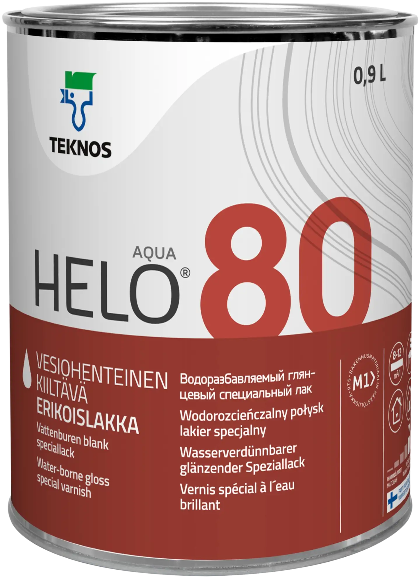 Teknos erikoislakka Helo Aqua 80 0,9 l väritön sävytettävissä kiiltävä