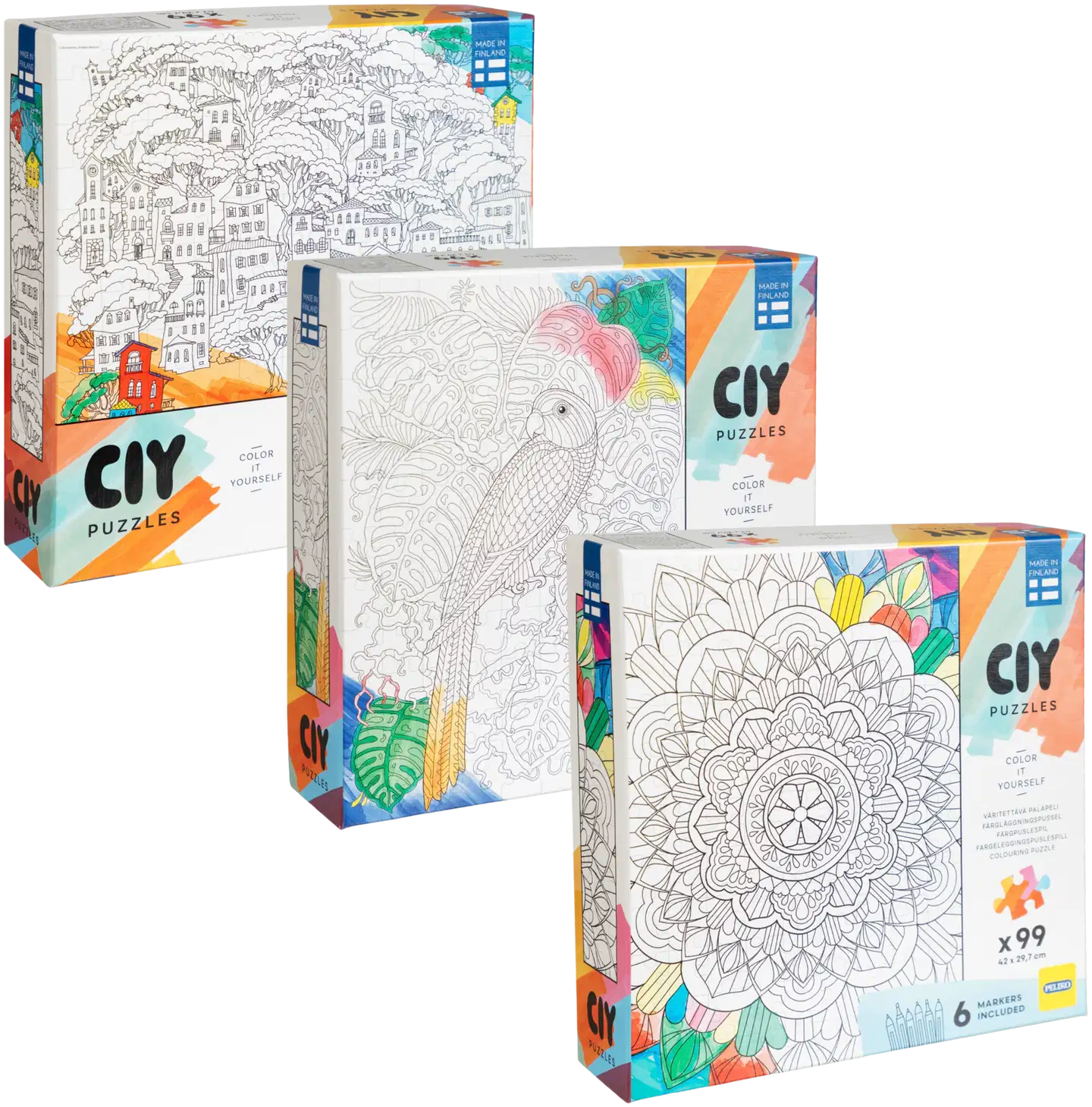 Peliko palapeli Color it Yourself 99 palaa tussit, erilaisia - 1