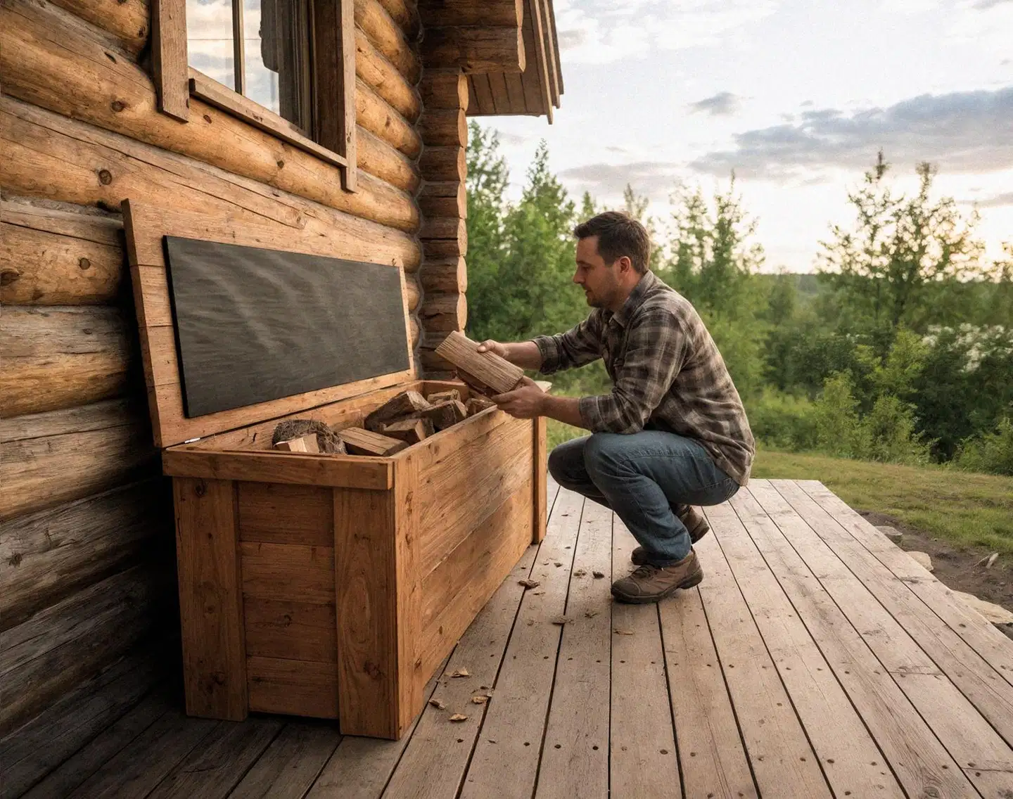 Piha-arkku, luonnon ruskea, 40x45x120cm - 4
