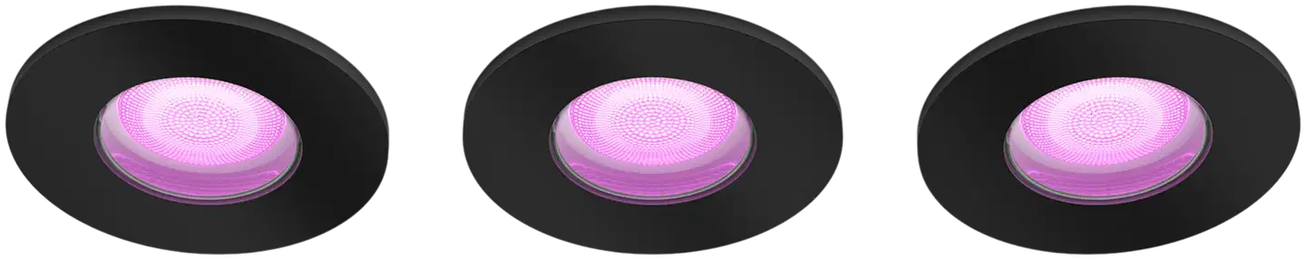 Philips Hue Xamento -upotettu alasvalo kylpyhuoneeseen 4.2W 2000-6500K 1200LM musta 3 kappaletta - 1