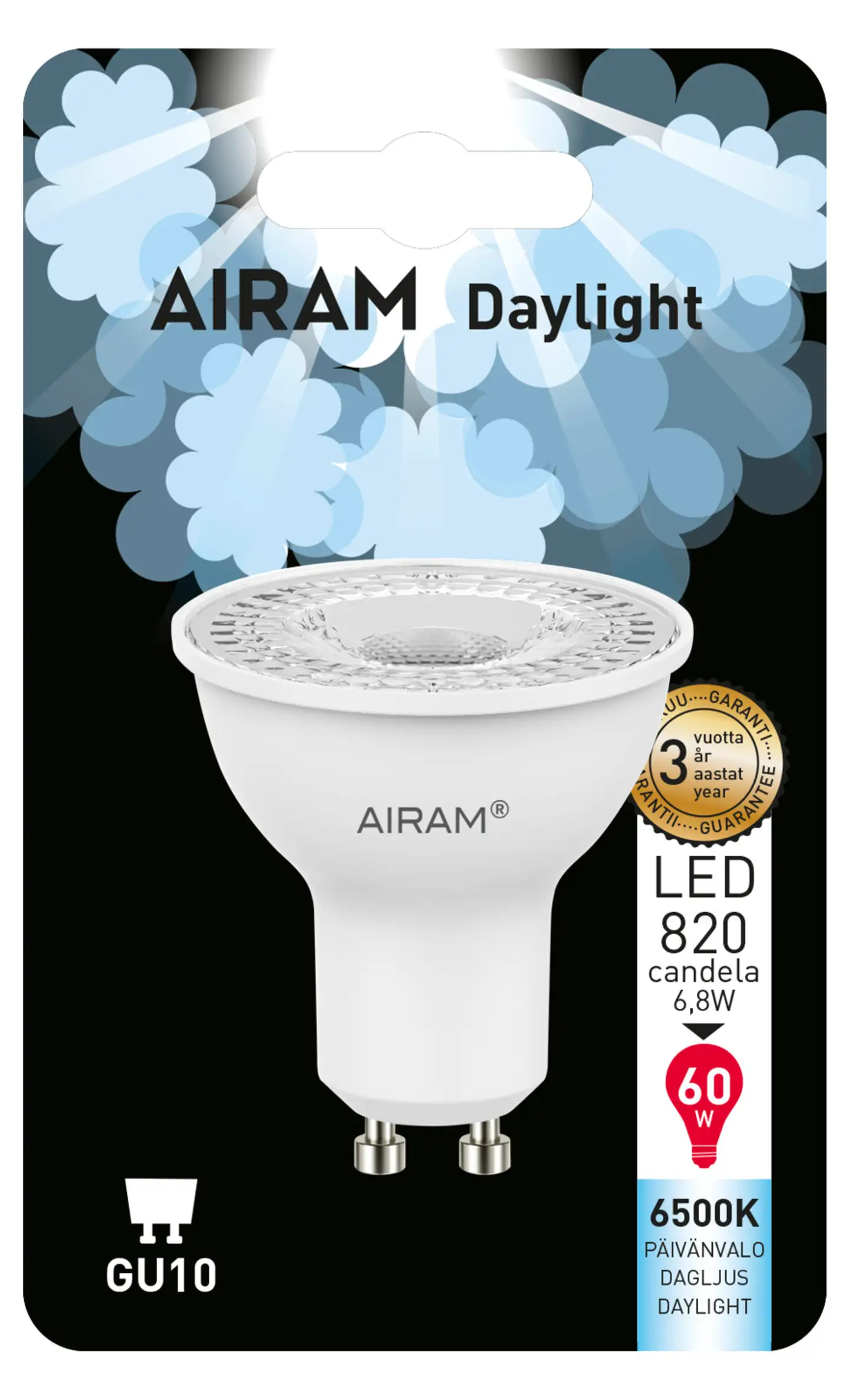 Airam Led päivänvalo PAR16 4,5W GU10 6500K - 1