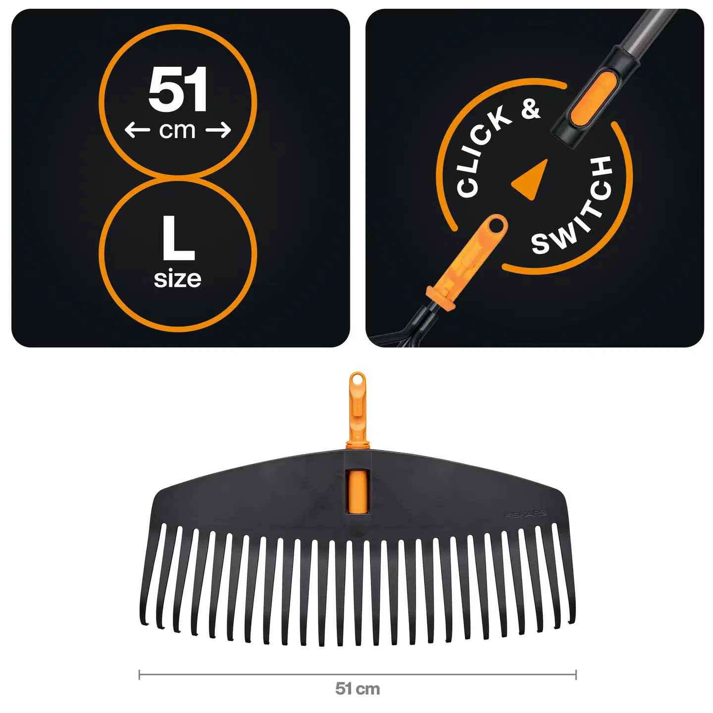 Fiskars OneClick lehtiharava L - 2