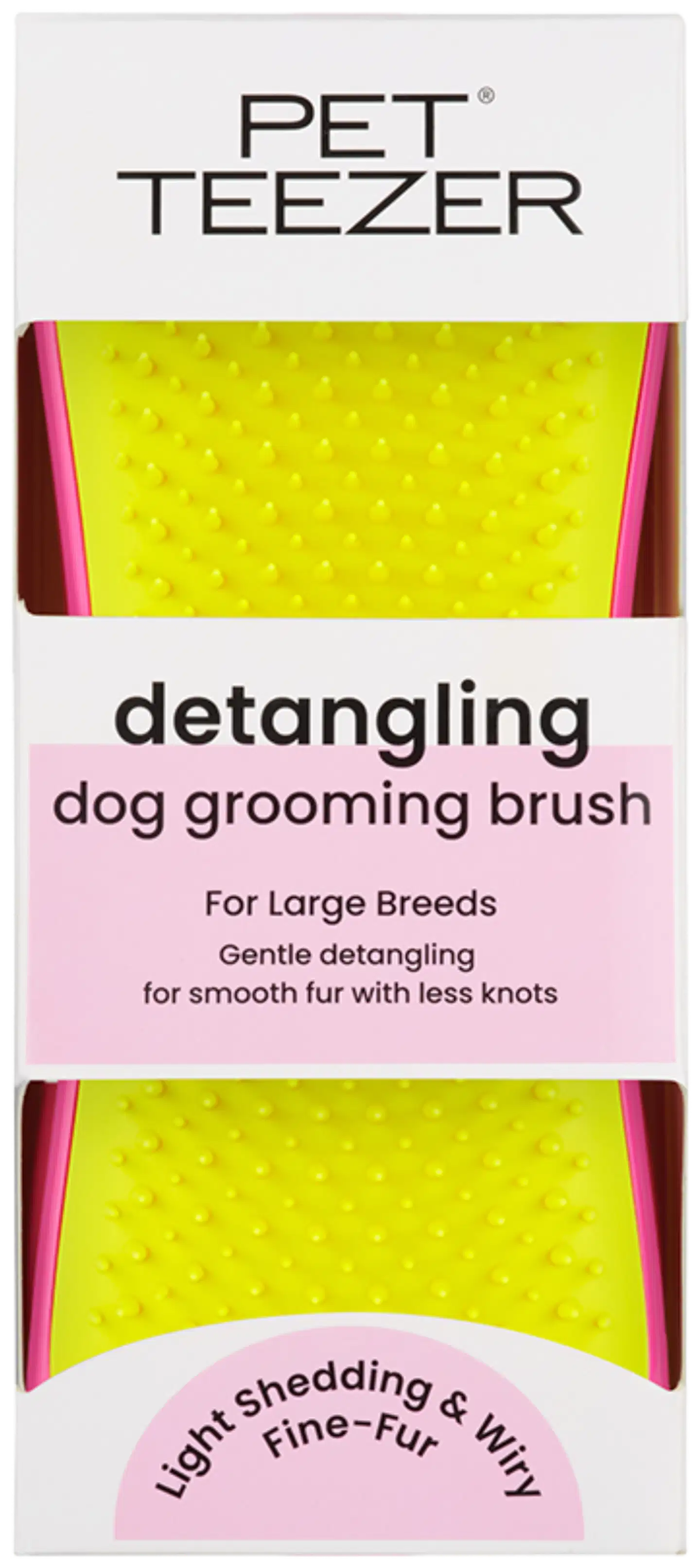 Pet Teezer Detangling & Dog Grooming Brush Pink & Yellow - 3