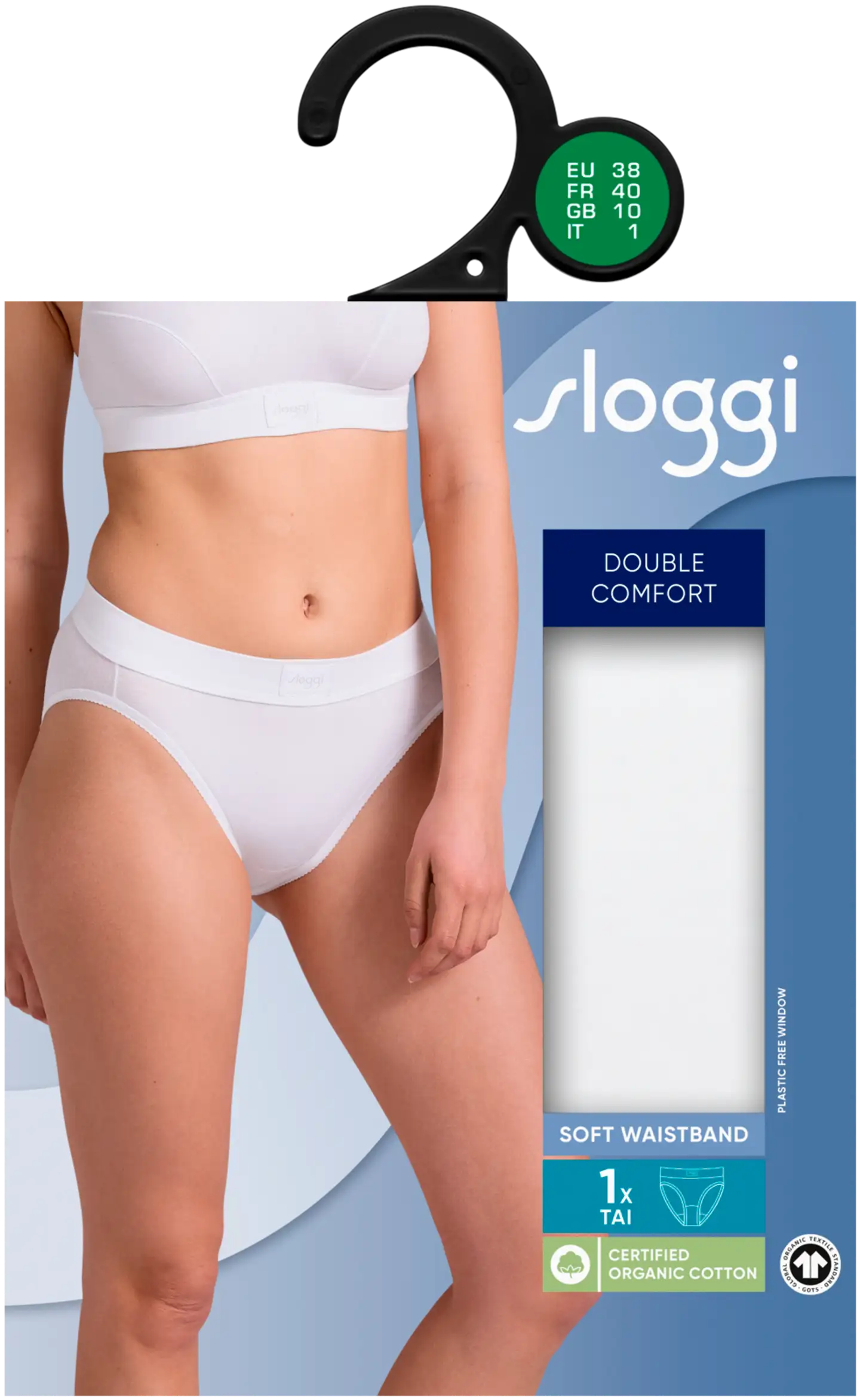 Sloggi naisten Double Comfort T H Tai - 0003-WHITE - 3