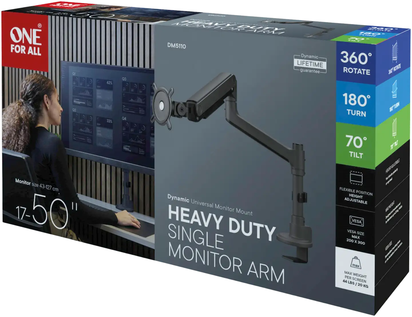 One For All DM5110 Heavy Duty Monitorivarsi, musta - 6