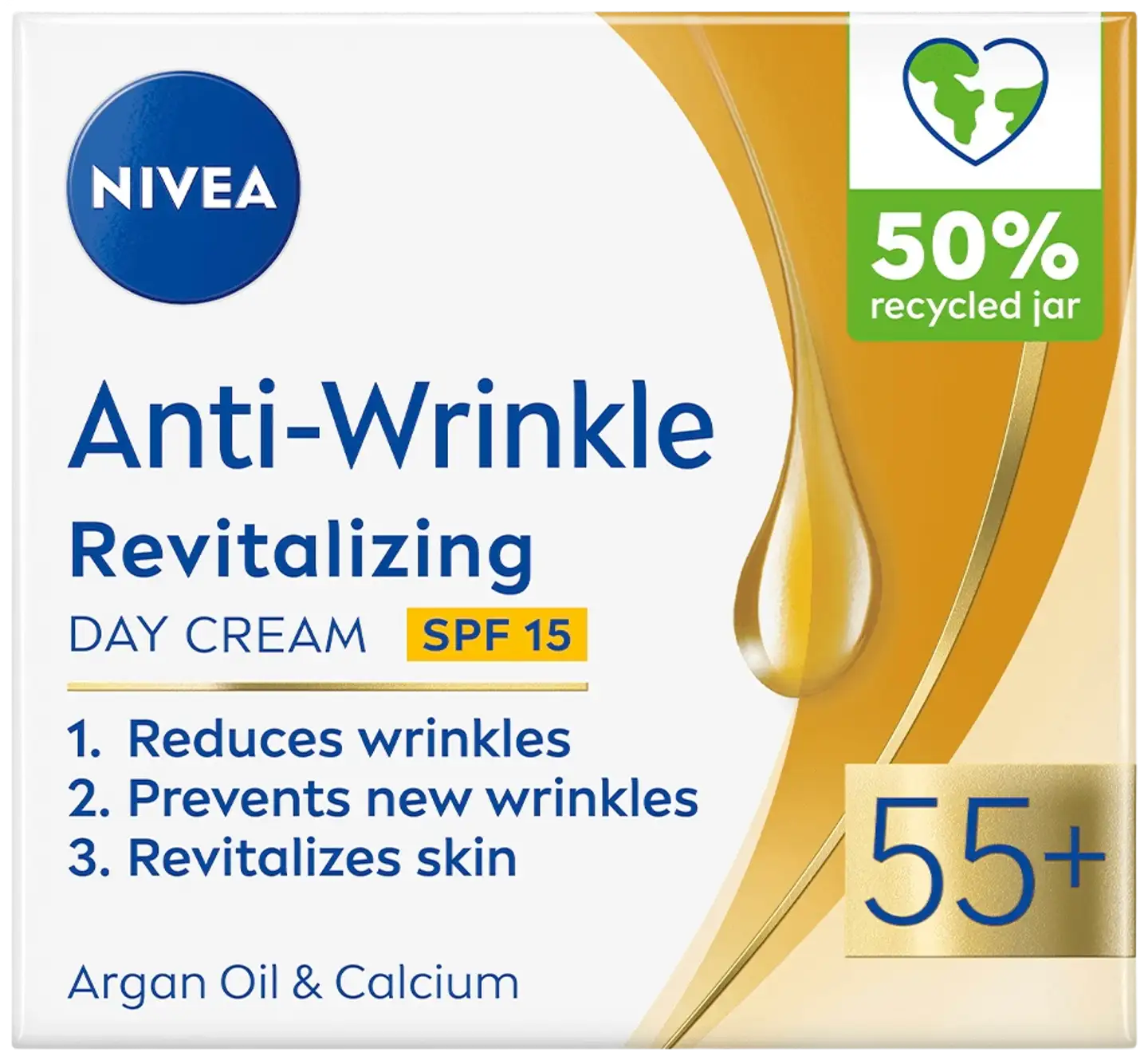 NIVEA 50ml Anti-Wrinkle + Revitalizing Day Care 55+ -päivävoide - 1