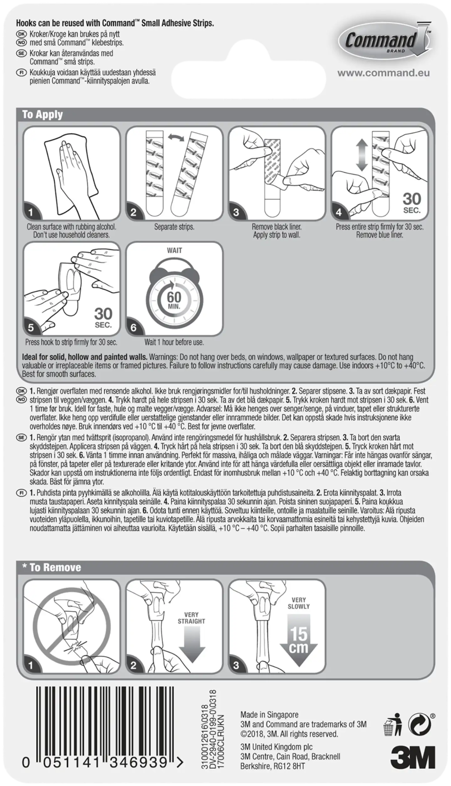 Command™ kirkkaat minikoukut ja kiinnityspalat 17006CLR - 5