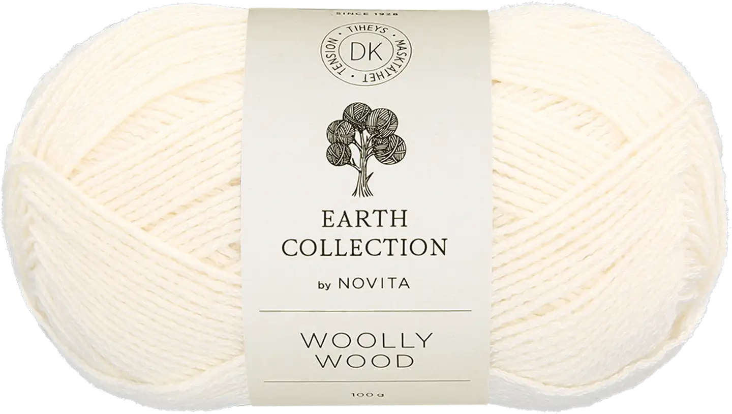 Novita lanka Woolly Wood 100 g luonnonvalkoinen 010 - 1