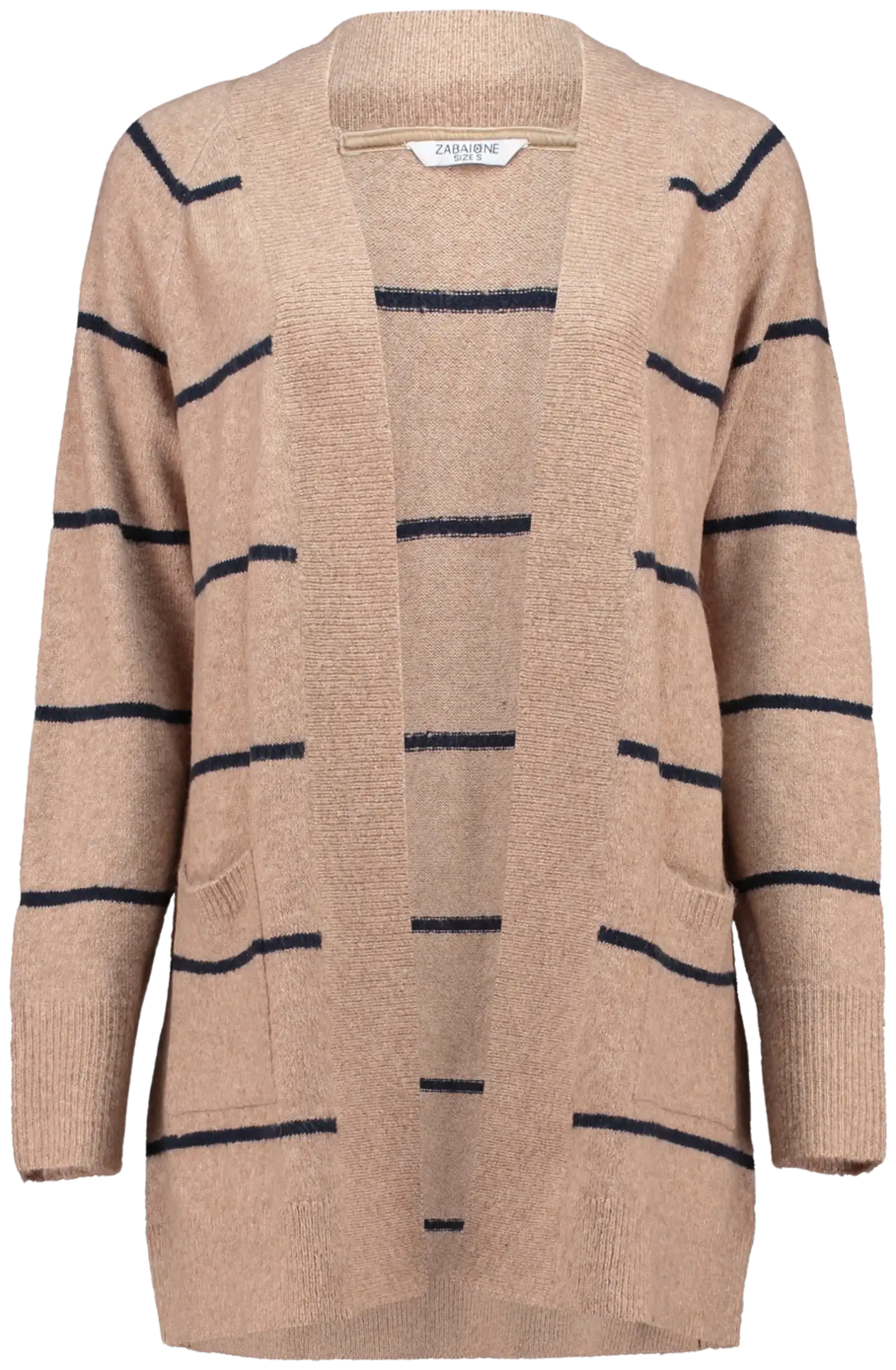 Zabaione naisten neuletakki Ly44nn - cognac mel/stripes - 1