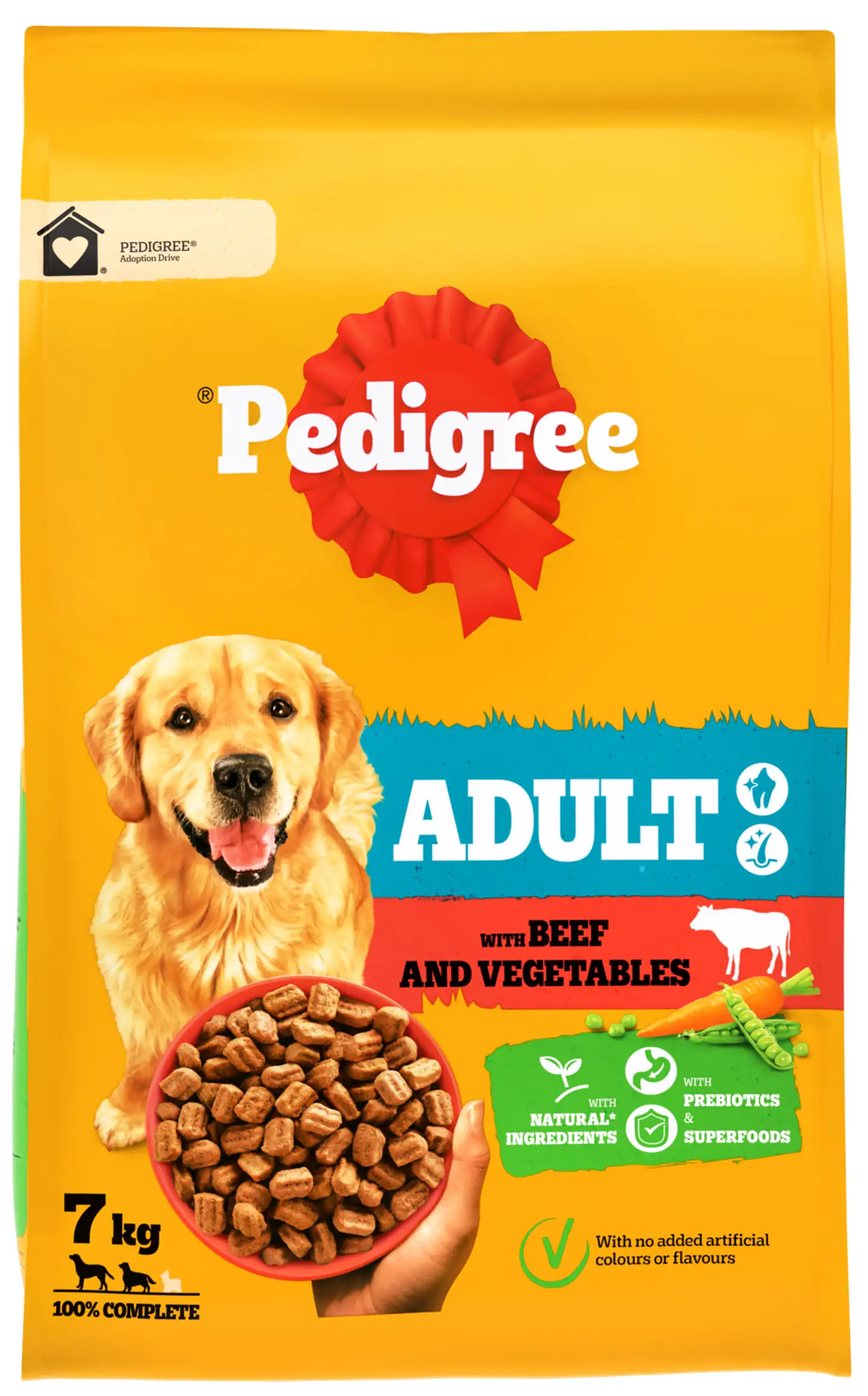 Pedigree Adult koiran kuivaruoka Härkää ja Kasviksia 7kg