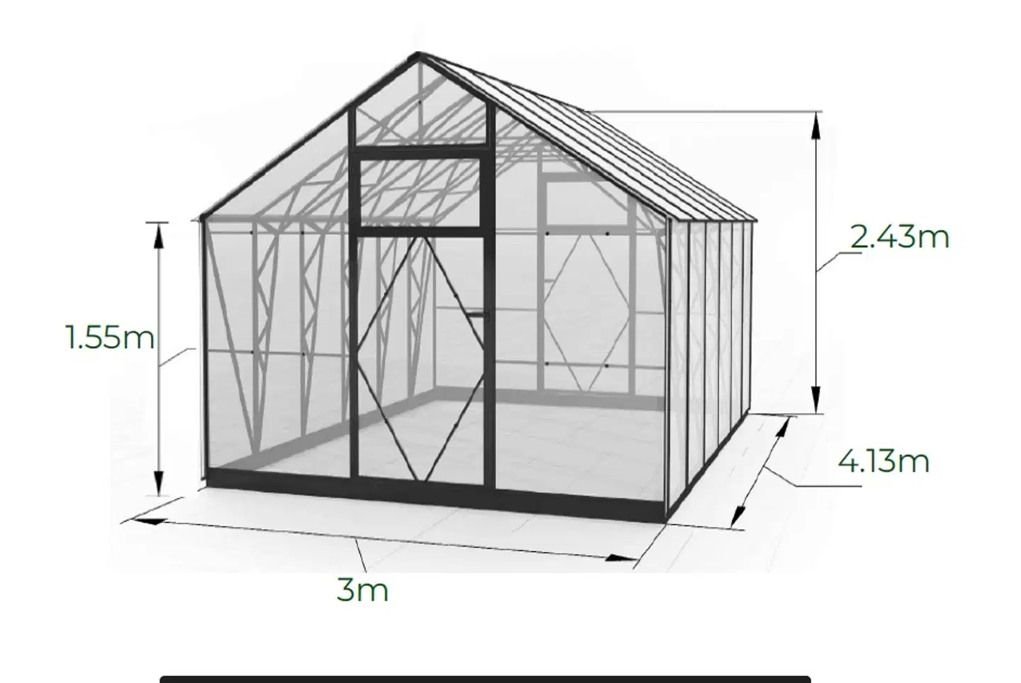 Ecoslider kasvihuone 3.0 X 4.13 - 4
