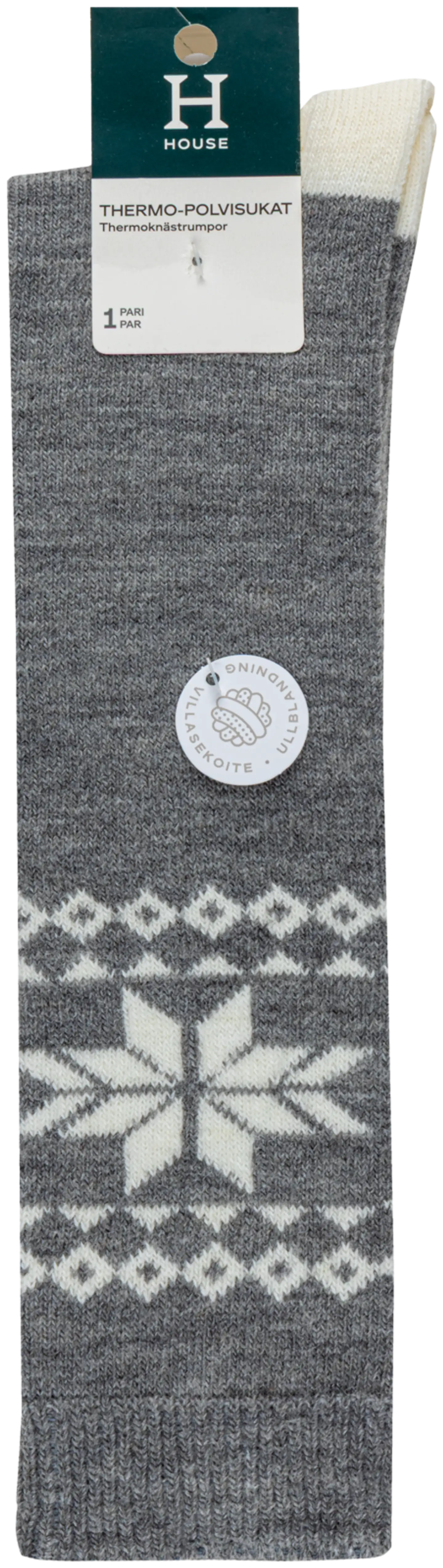 House naisten polvisukat kuvioneule 214H322516 - Grey - 2
