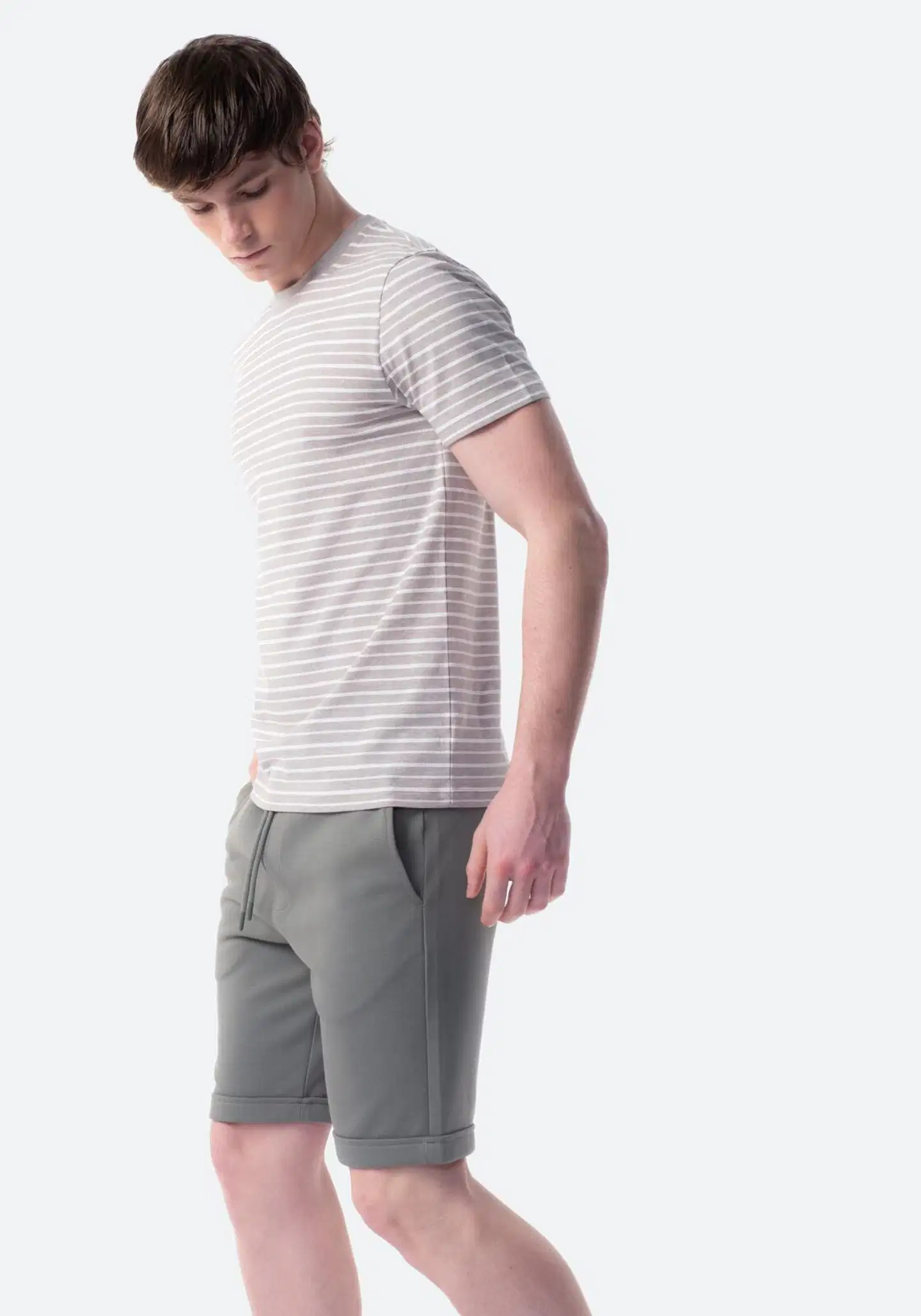 TEX miesten pikeekankaiset joggershortsit I275371 - Khaki light - 5