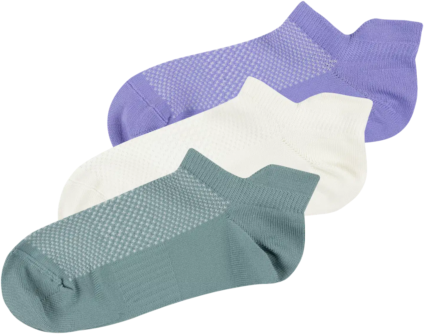 Danskin naisten treenisukat 545DNO2401 3-pack - Green/lilac/off-white - 1