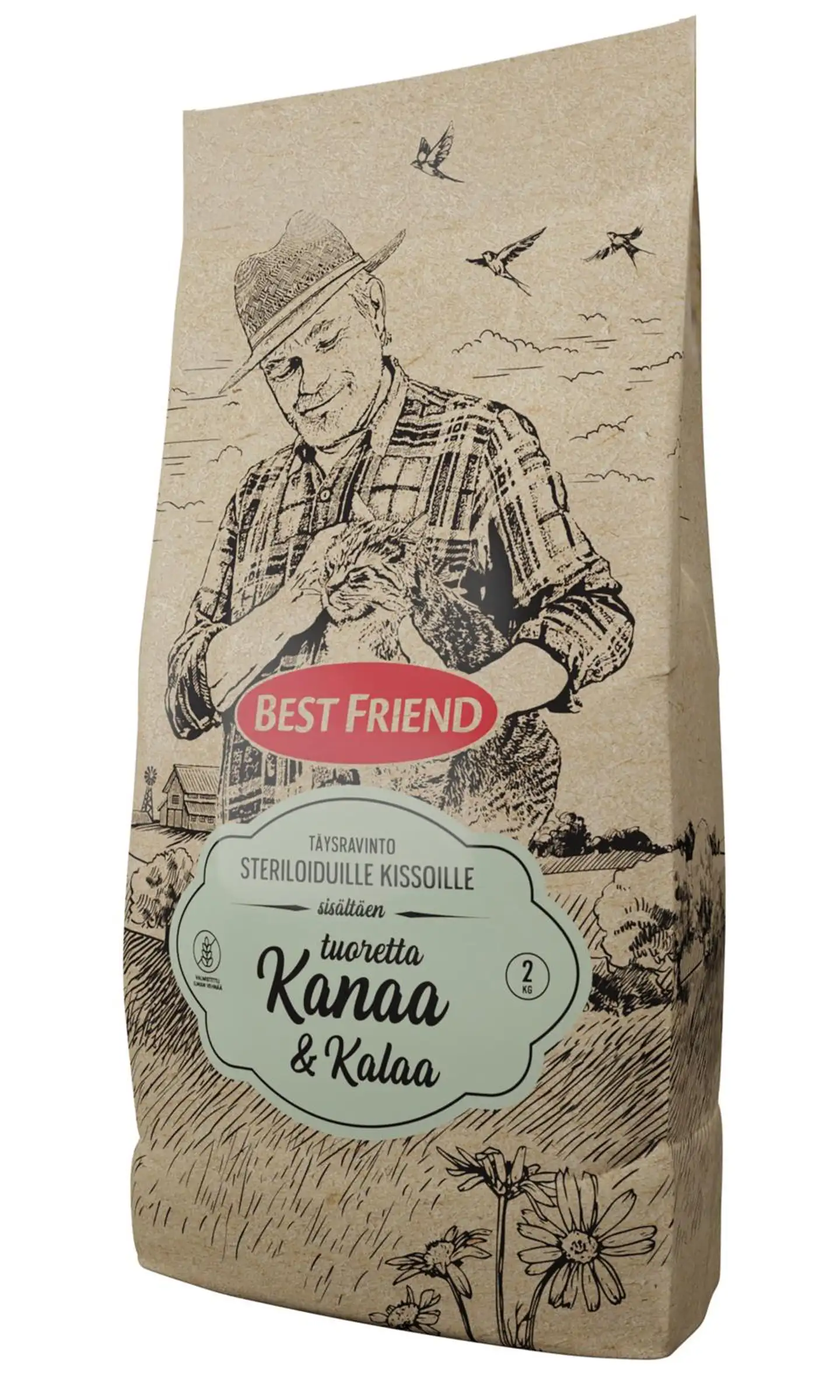 Best Friend täysravinto sisältäen tuoretta kanaa&kalaa steriloiduille kissoille 2kg