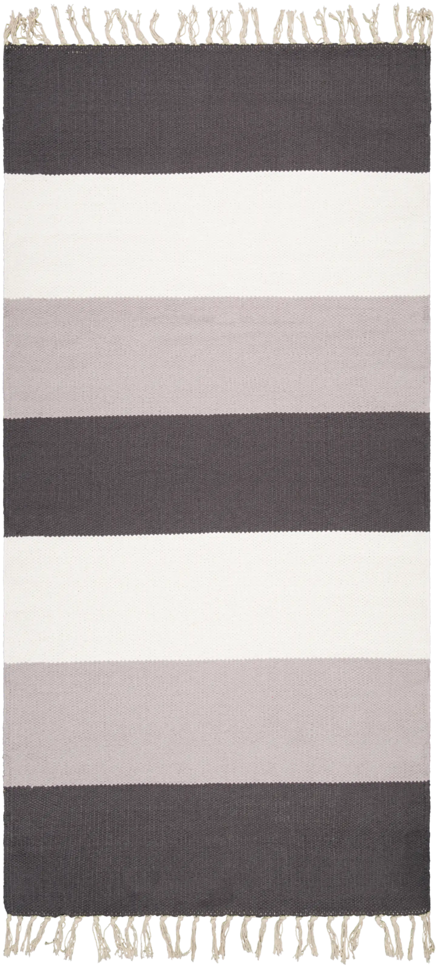 House puuvillamatto Liina 90x200 cm t.harmaa/l.valkoinen/v.harmaa - 1