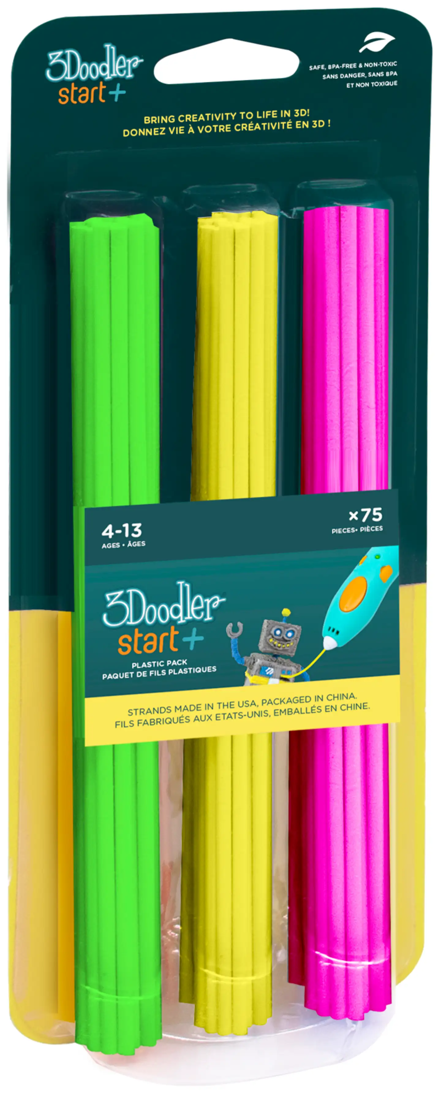 3D filamentti ECO 3Doodler 75kpl neonlajitelma