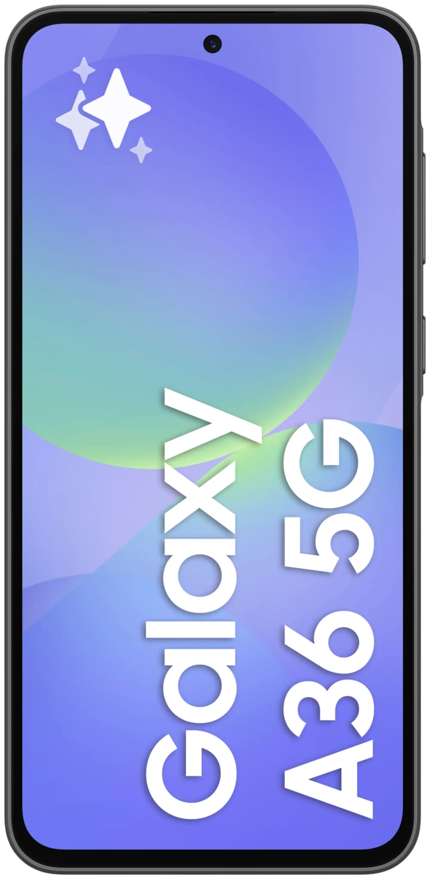 Samsung älypuhelin Galaxy A36 256 GB Musta + Samsung Fit3 aktiivisuuranneke Dark Gray tuotepaketti - 2