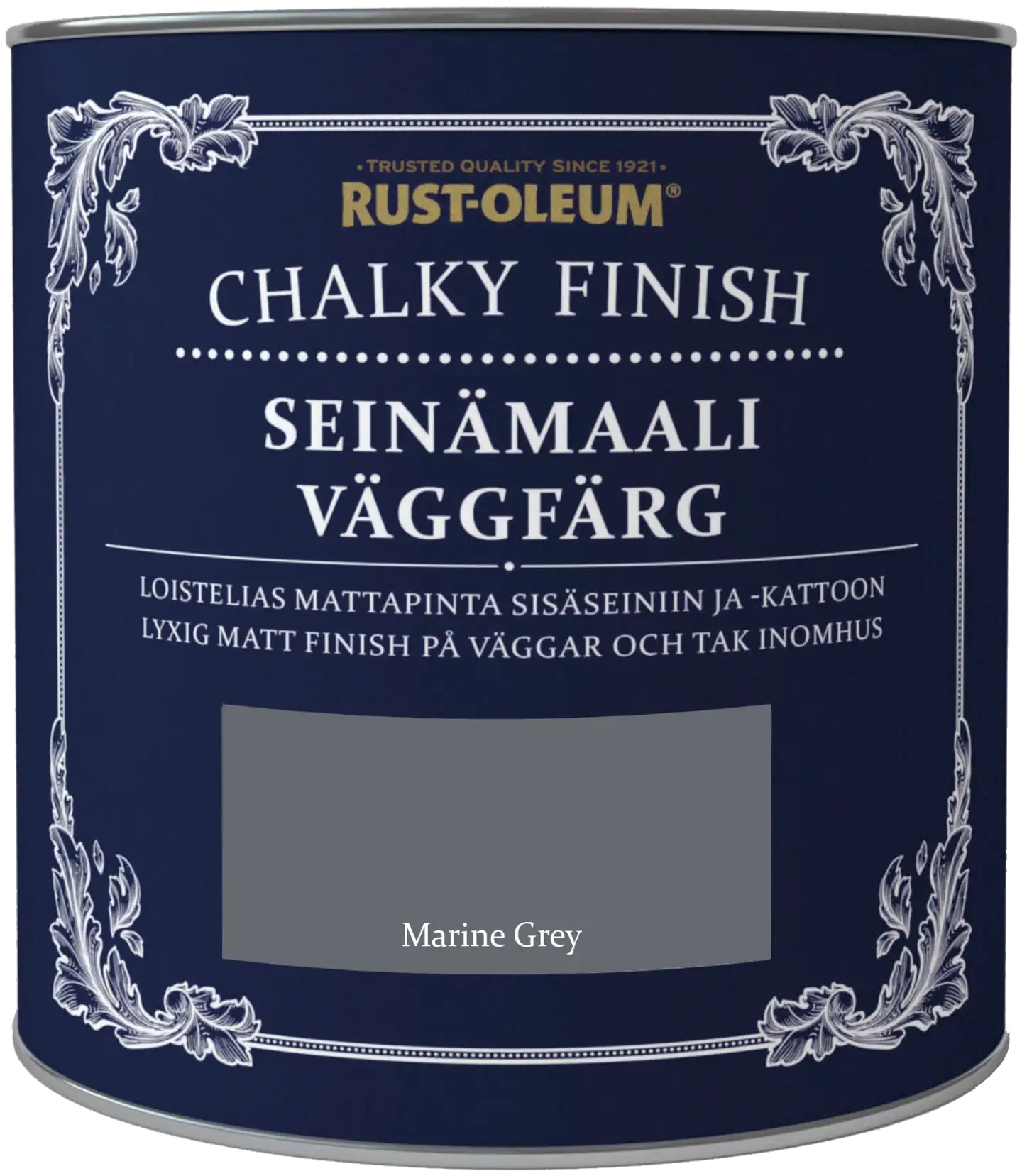 Rust-Oleum Chalky Finish 2,5l seinämaali vesiohenteinen runsaspigmenttinen harmaa - 1