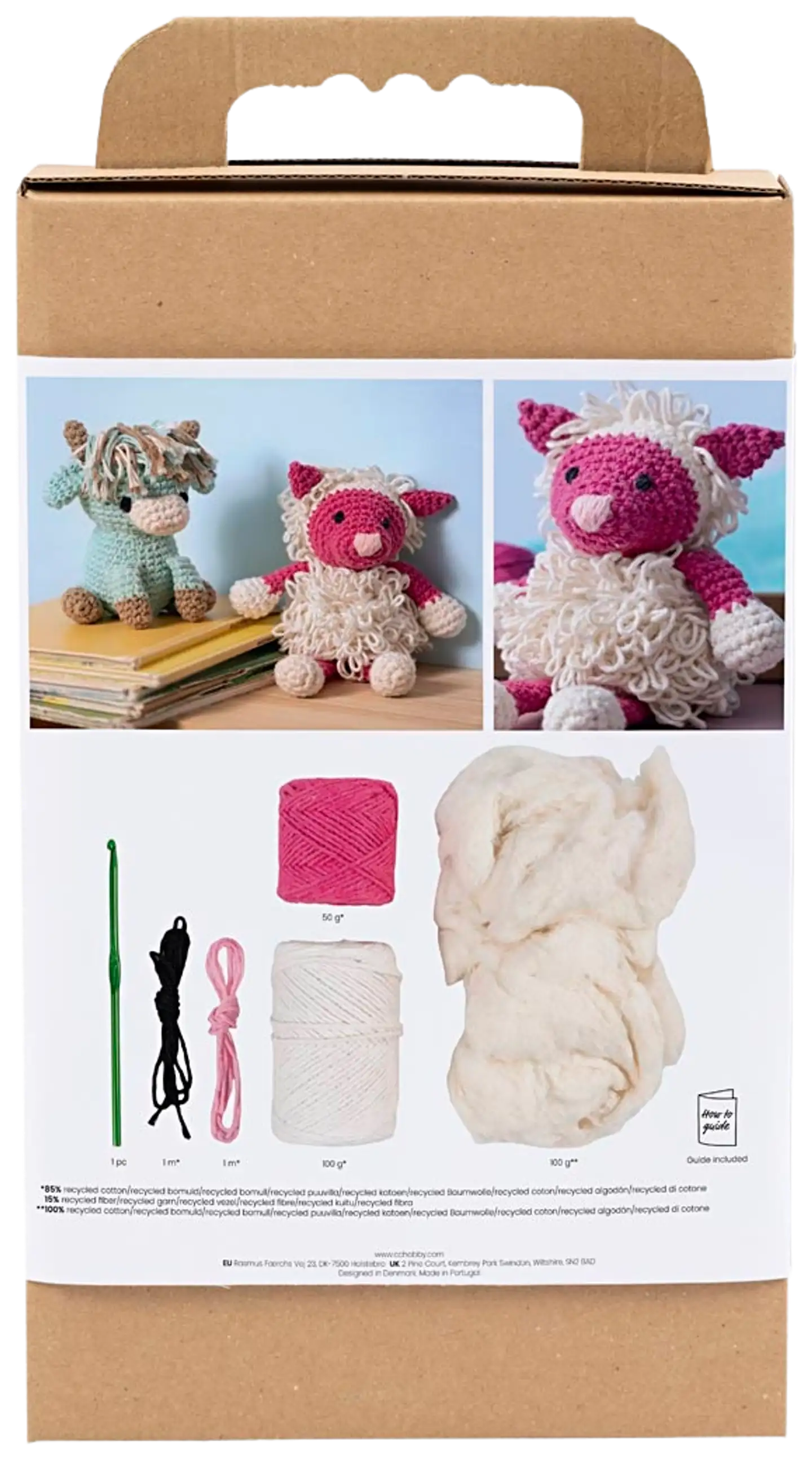 Amigurumi Askartelusetti, Lammas, pinkki, luonnonvalkoinen, 1pkk/ 1 pkt - 2
