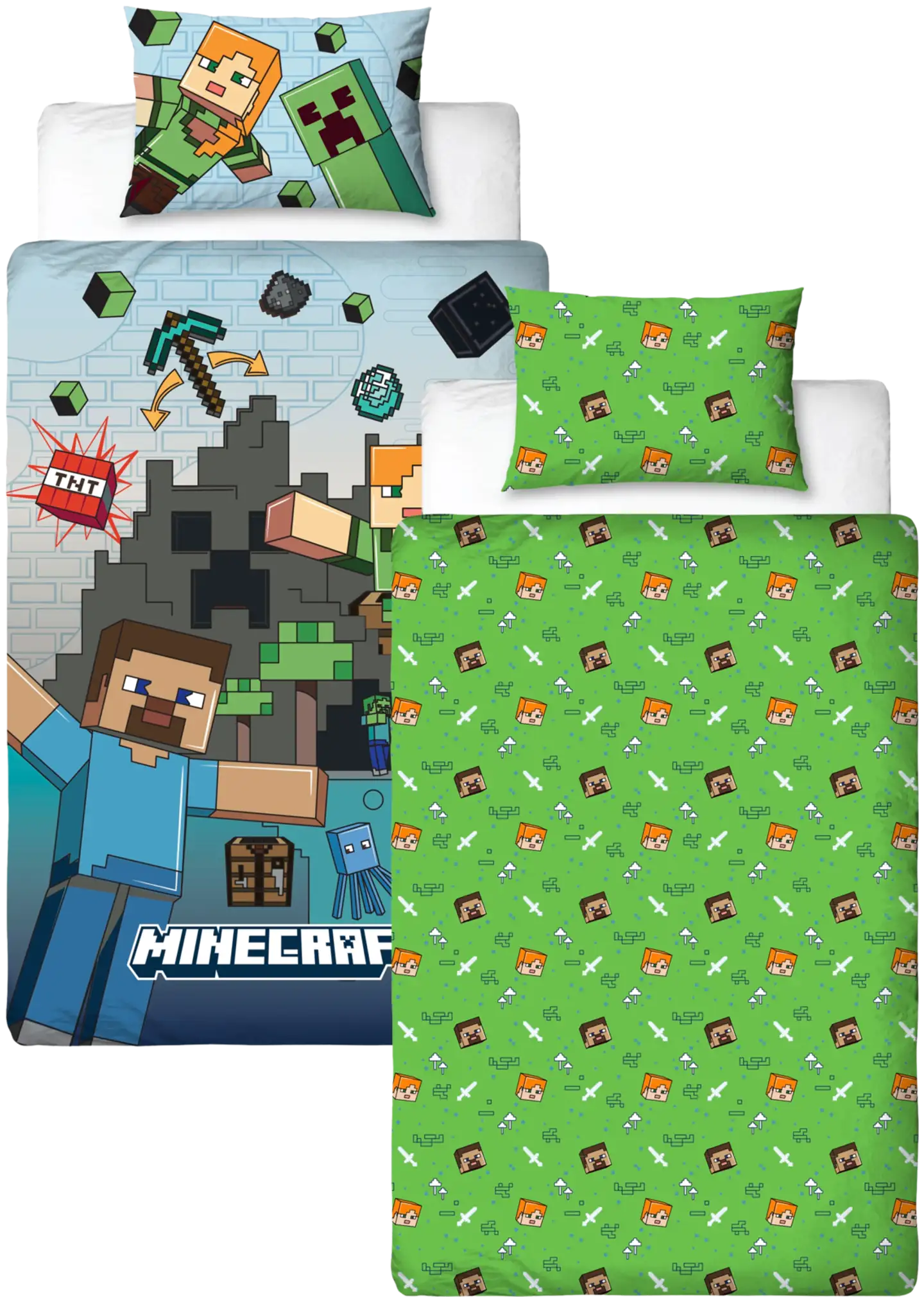 Lasten pussilakanasetti Minecraft 150x210 + 50x60 cm - 3