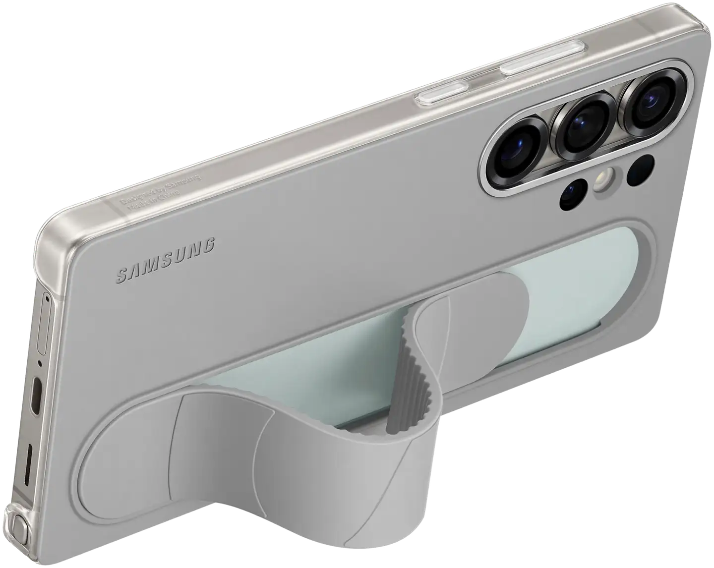 Samsung s25 suojakuori ultra standing grip case gray/mint - 4