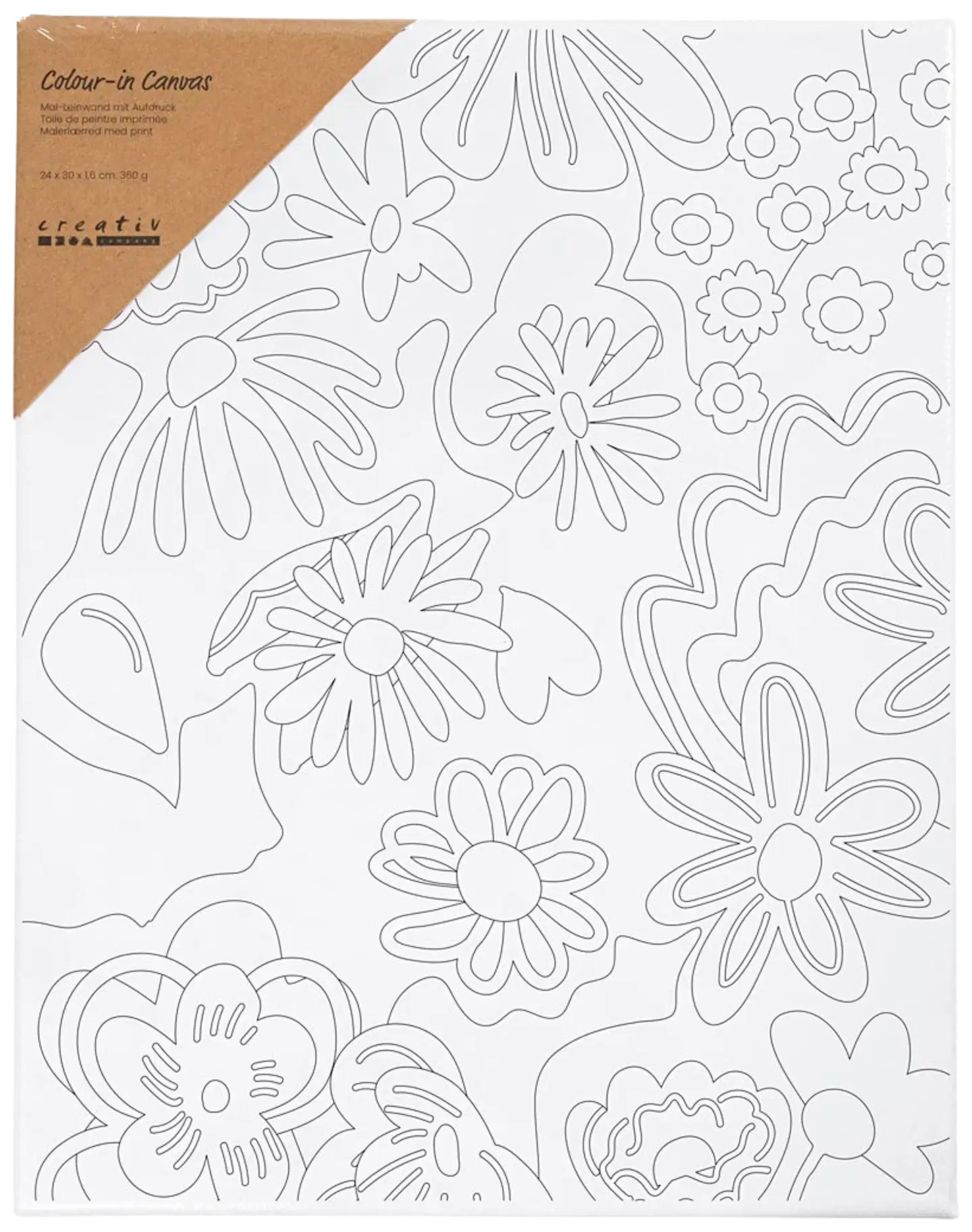 Creativ Company kuvioitu maalauspohja, kukat 24x30cm - 2