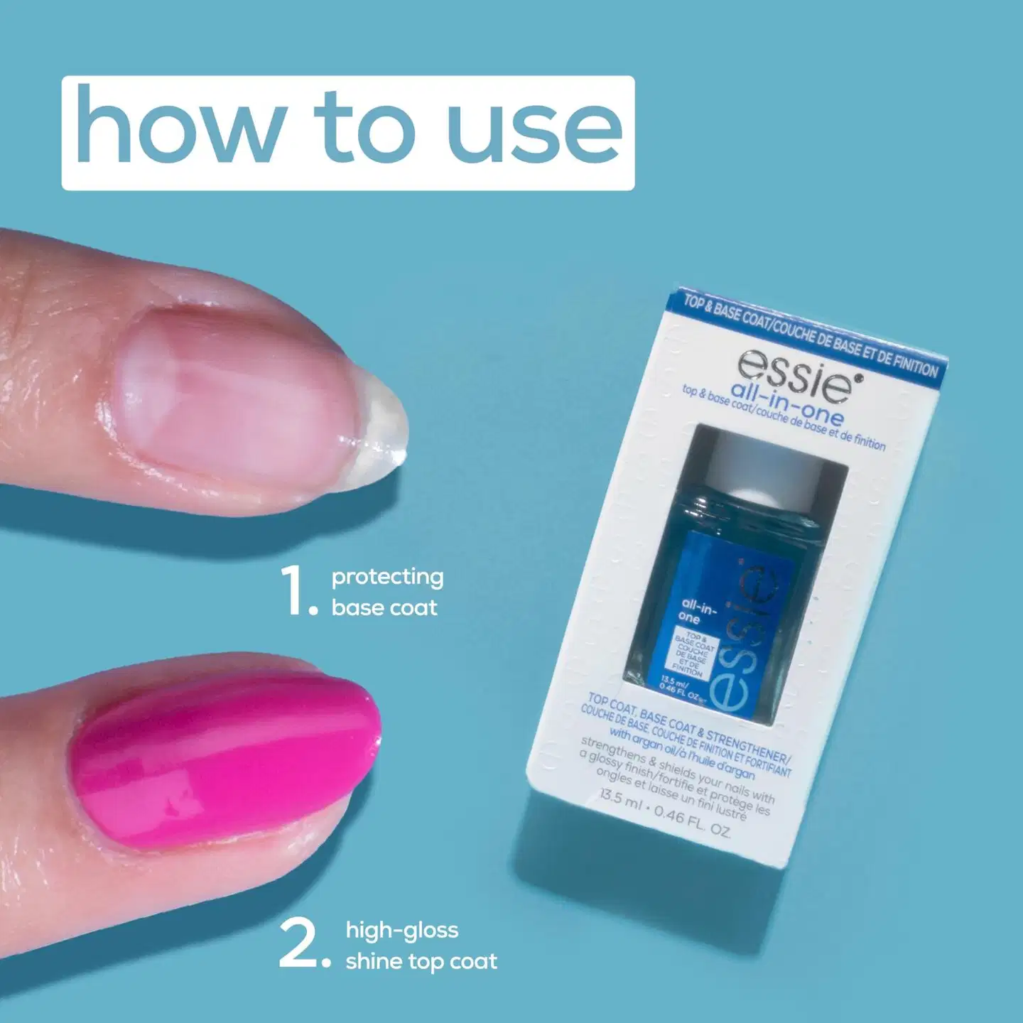 essie all-in-one alus- & päällyslakka 13,5 ml - 3