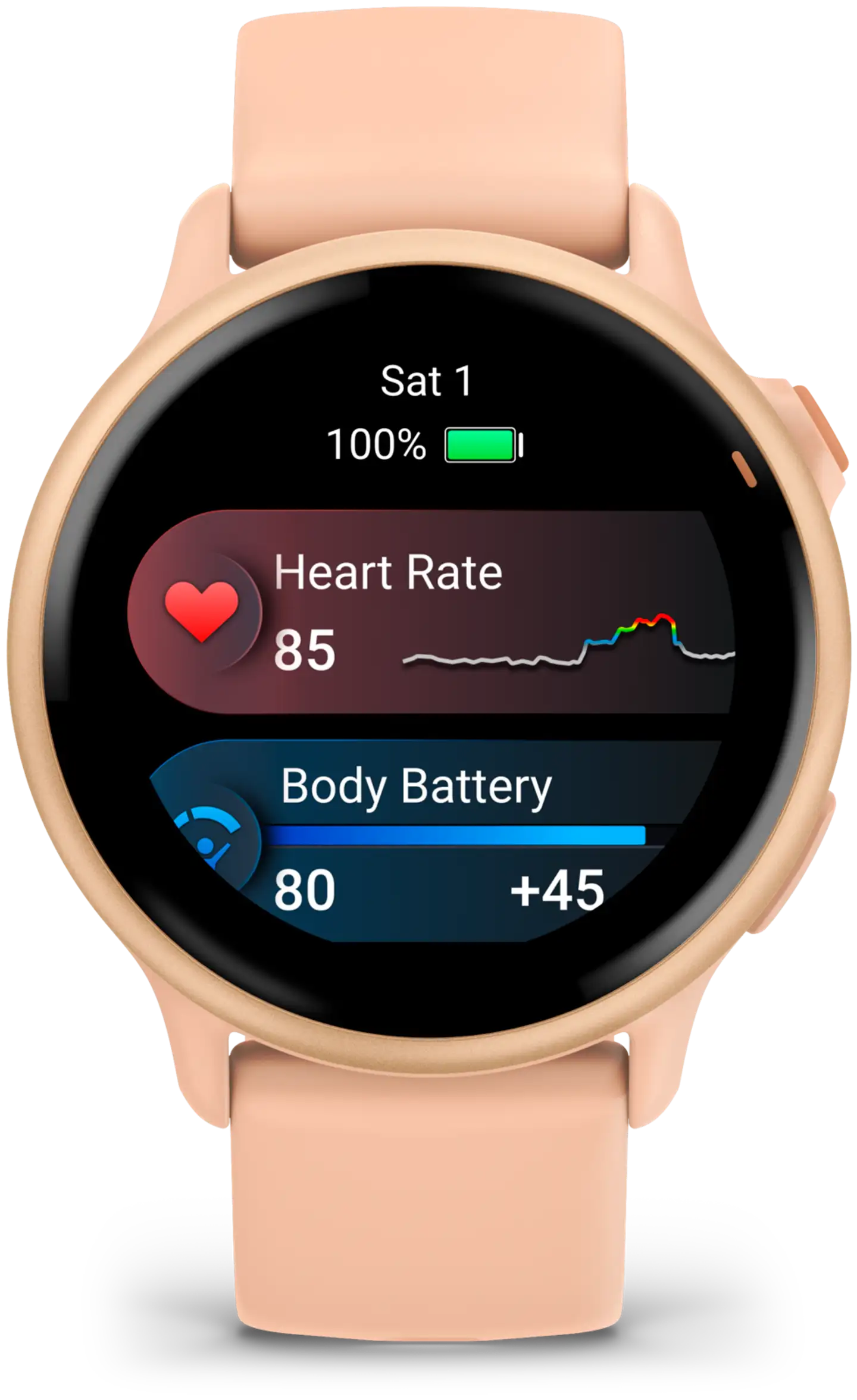 Garmin älykello Vivoactive 6 metallinen vaaleanpunainen aamunkajo ja samanvärinen hihna - 3