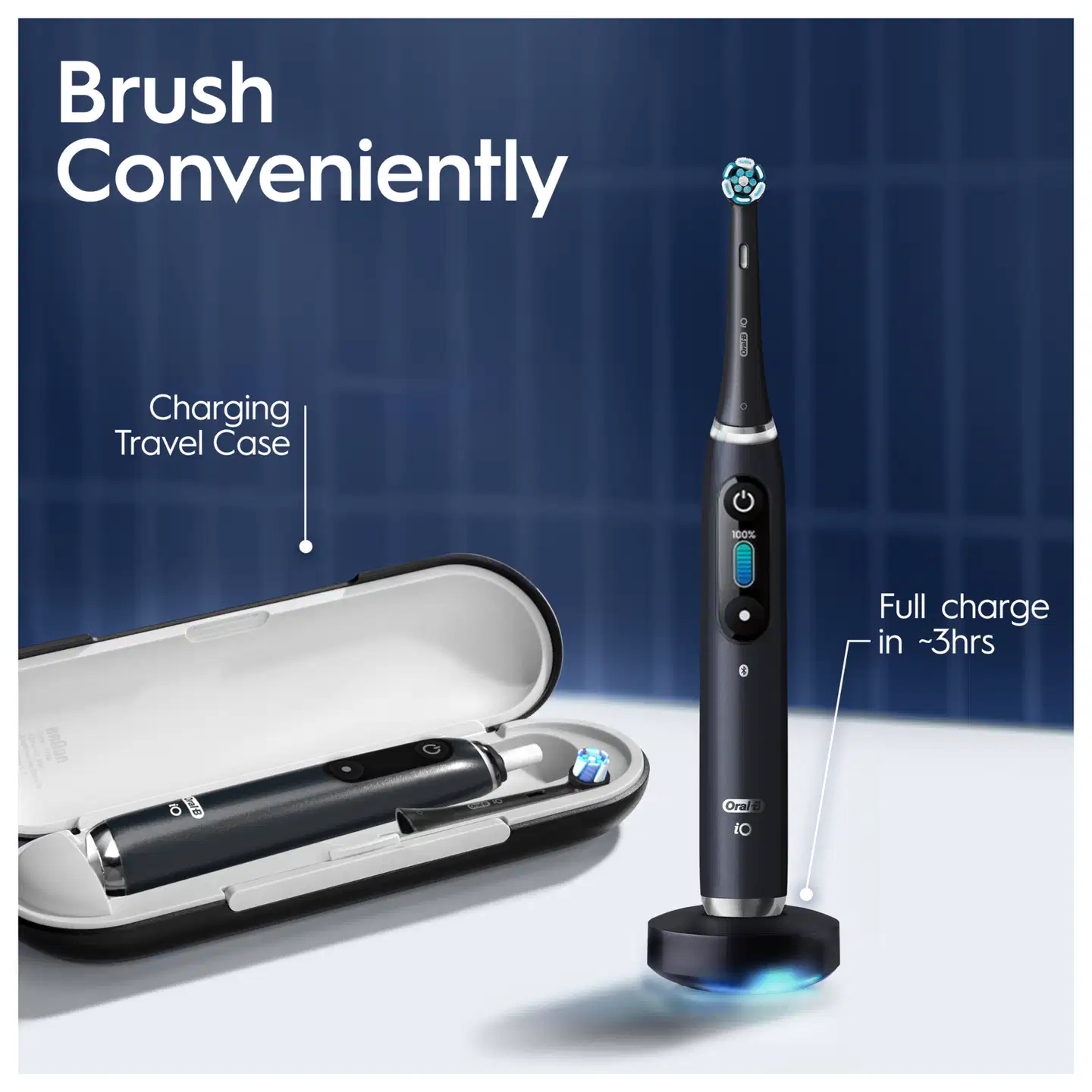Oral-B iO 9 Black & Rose sähköhammasharjat, 3 vaihtoharjaa, 1 lataava matkakotelo - 9