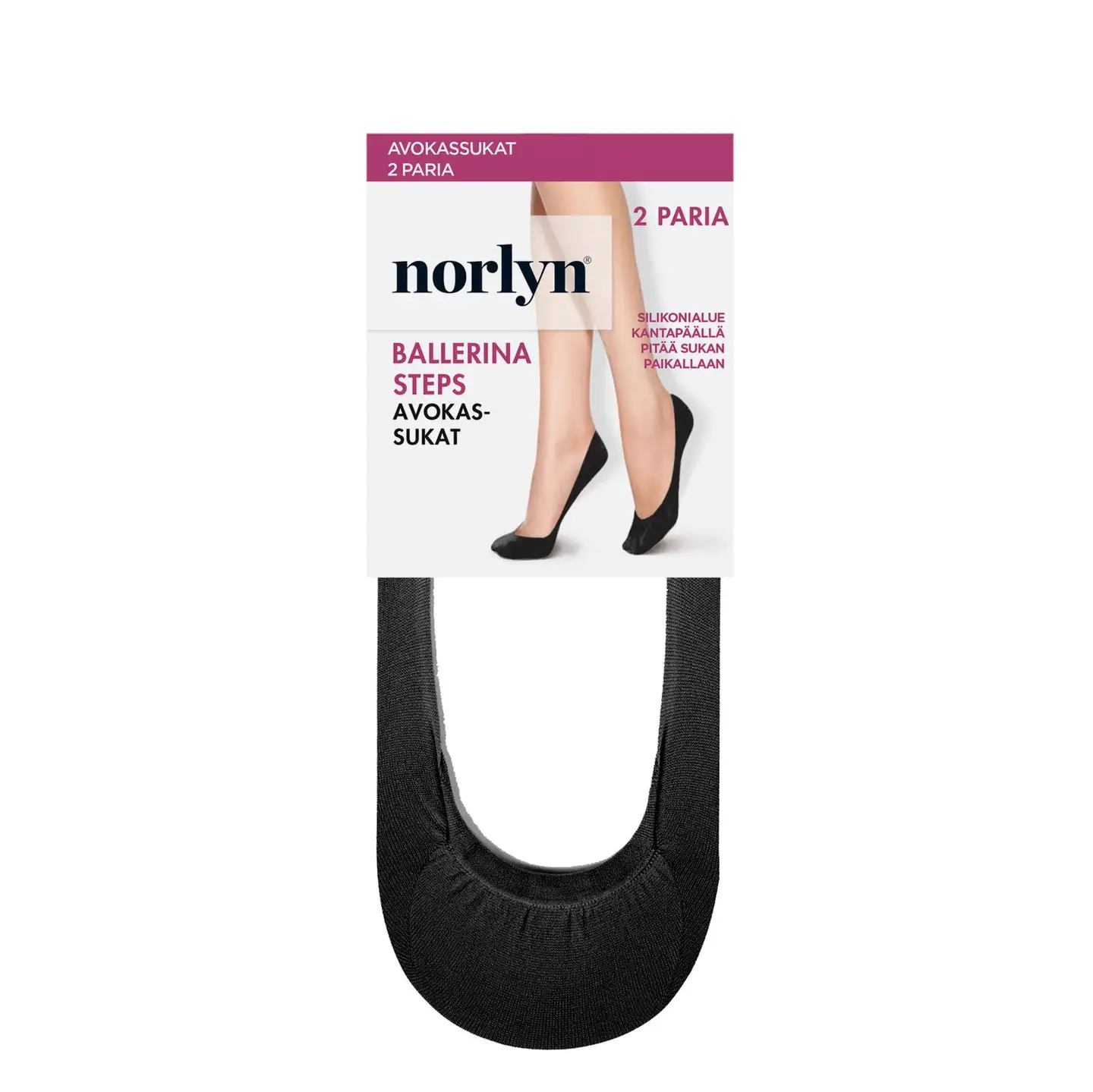 Norlyn naisten avokassukat steps ballerina 2-paria A41623 - BLACK