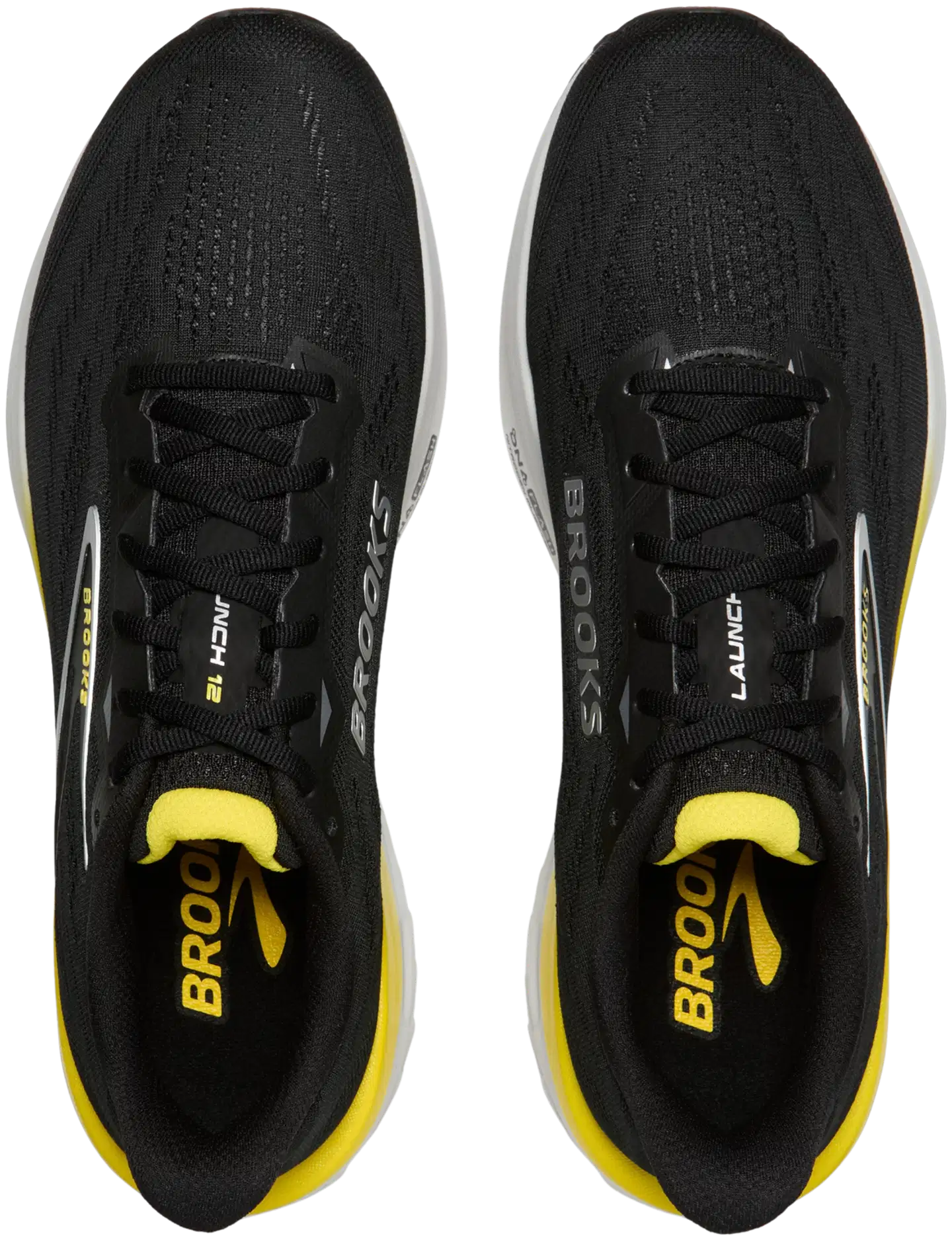 Brooks miesten juoksukengät Launch 12 - Black/Cyber Yellow/Oyster - 6