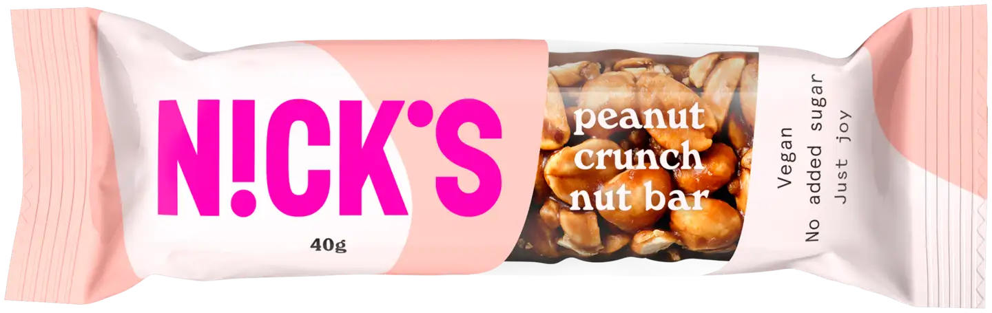 Nick's peanut crunch nut bar maapähkinäpatukka 40g