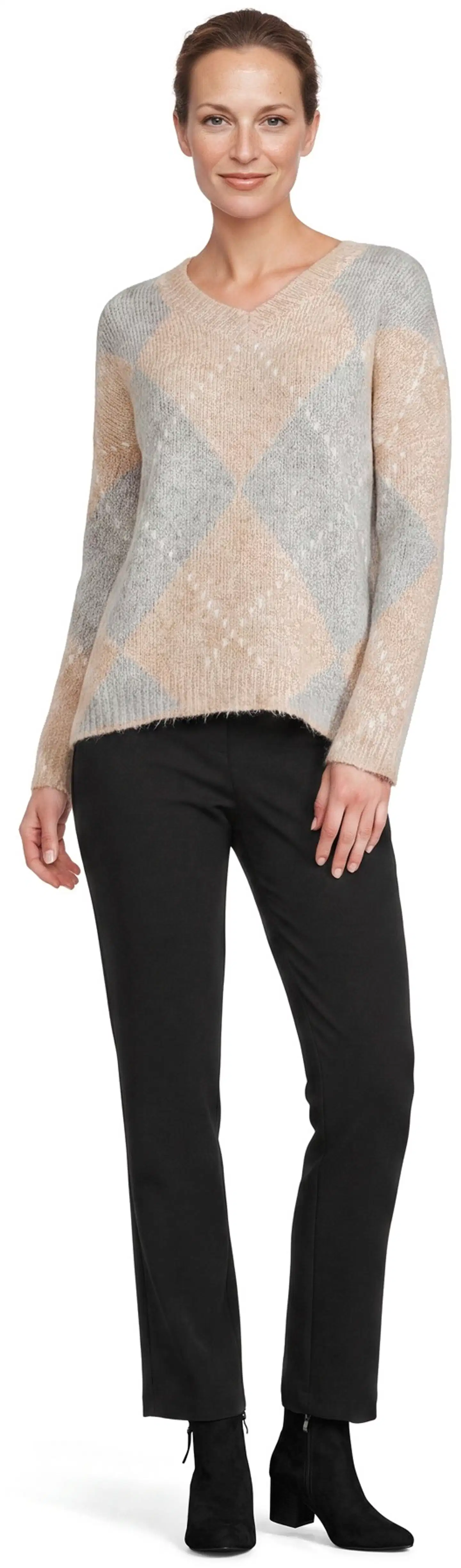 London Fog naisten neule argyle 213L264009 - beige - 4